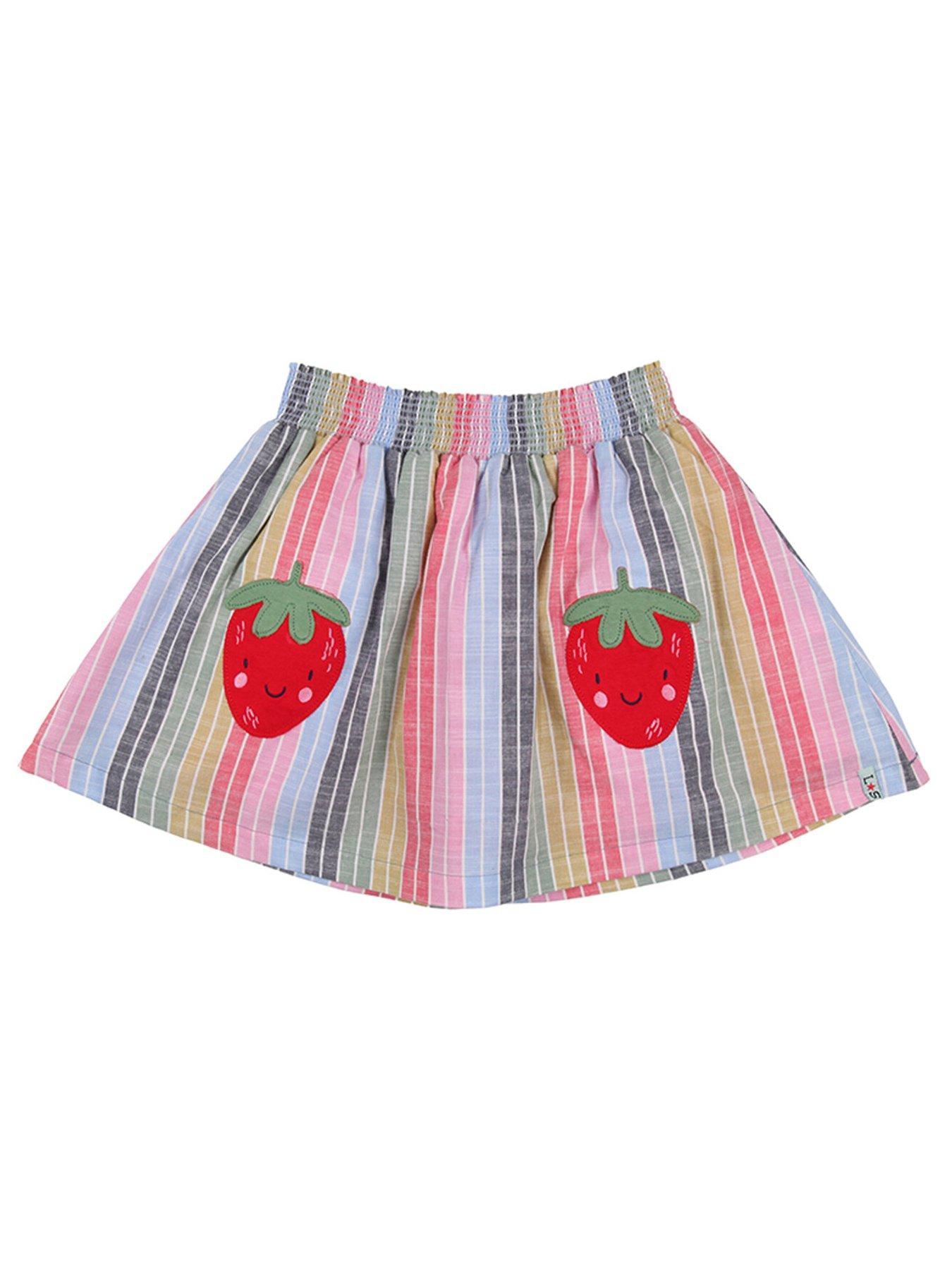 undefined Girls Rainbow Stripe Skirt - Multi