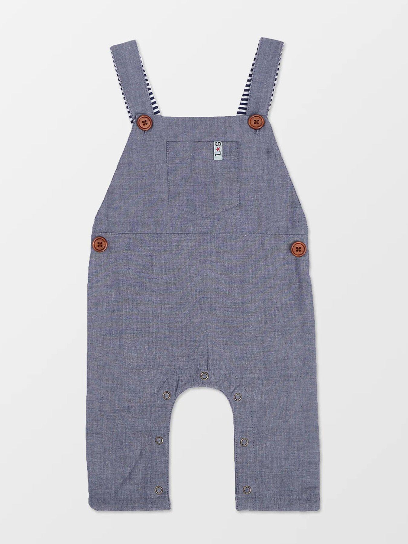 undefined Baby Boys Denim Dungarees - Blue