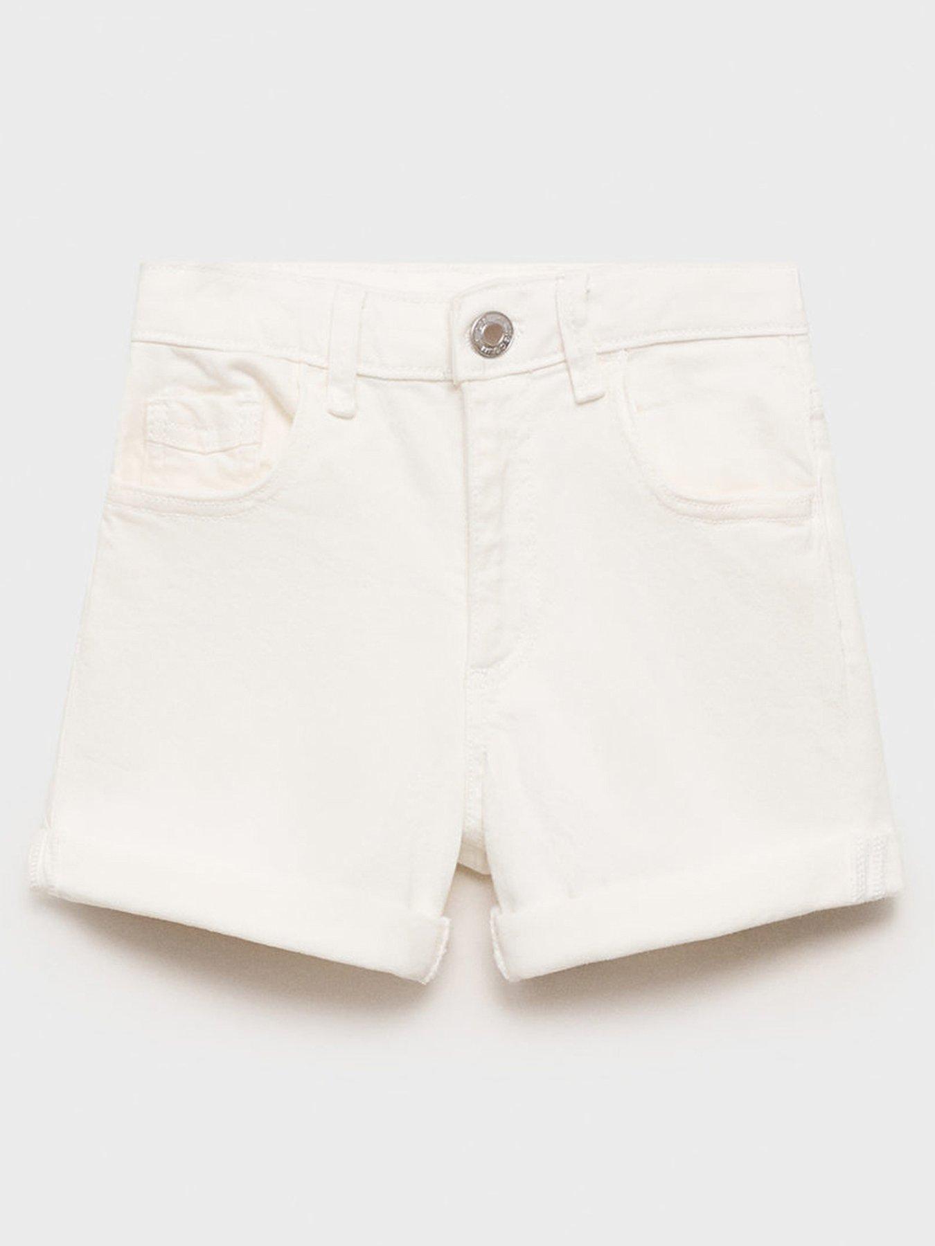 undefined Girls Denim Shorts - White