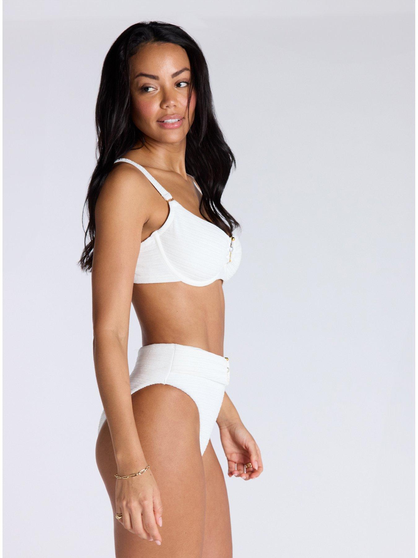 Image 2 of 4 of Boux Avenue Mirada Pearl Balconette Bikini Top - White