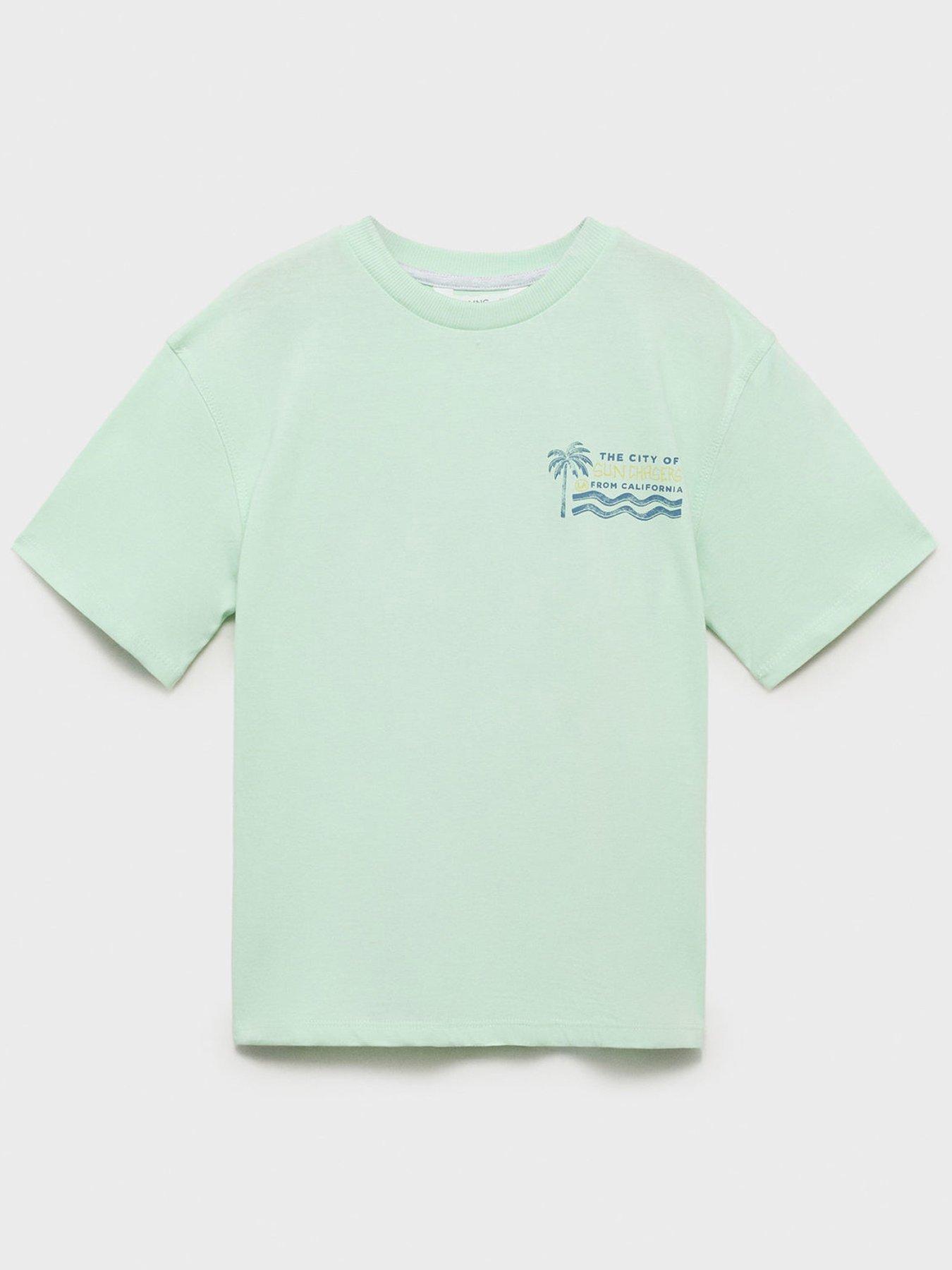 undefined Boys Sun Chasers Back Print Short Sleeve T-Shirt - Light Green
