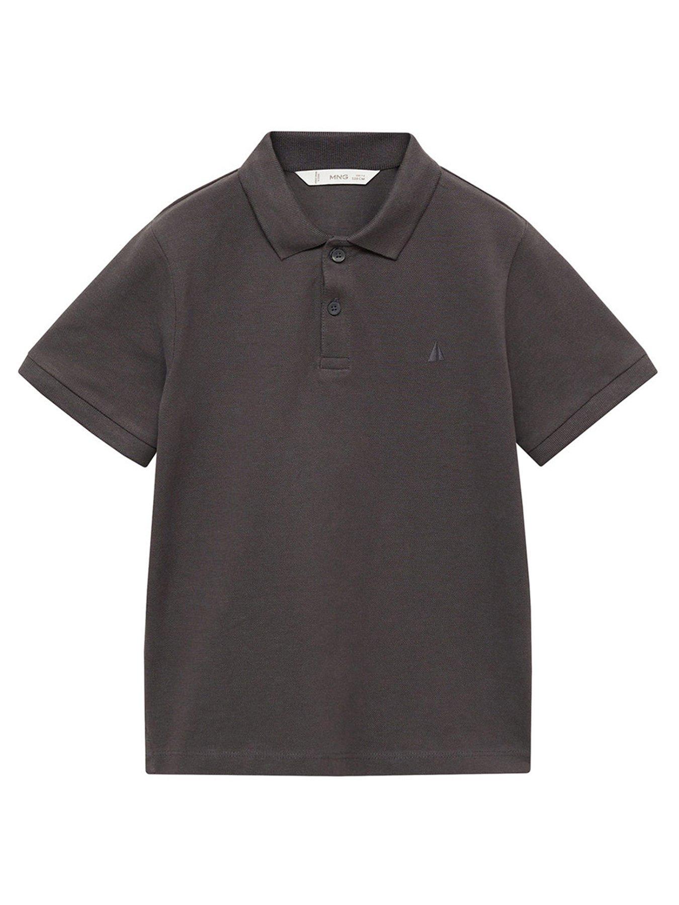 undefined Boys Short Sleeve Polo Shirt - Dark Grey