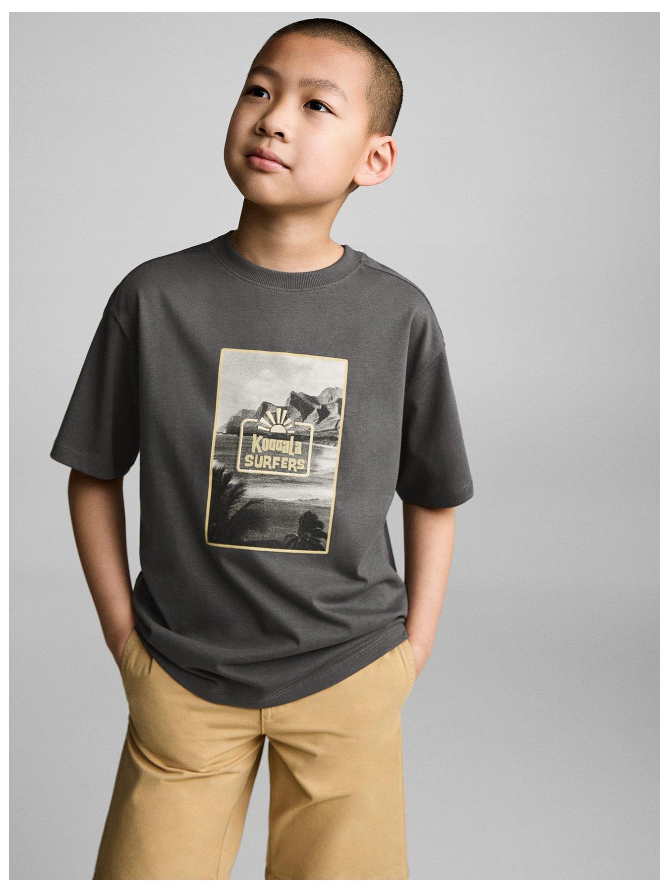 undefined Boys Surfers Short Sleeve Tshirt - Dark Grey