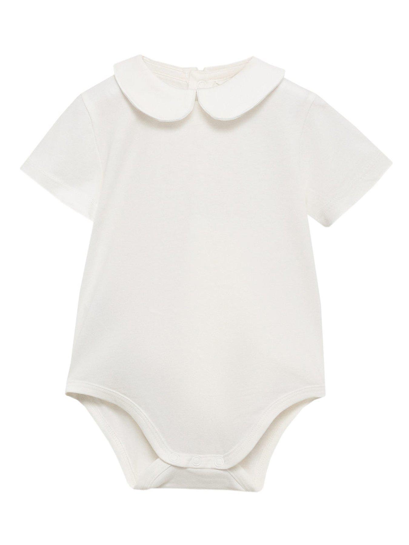 undefined Baby Unisex Short Sleeve Bodysuit - Light Cream