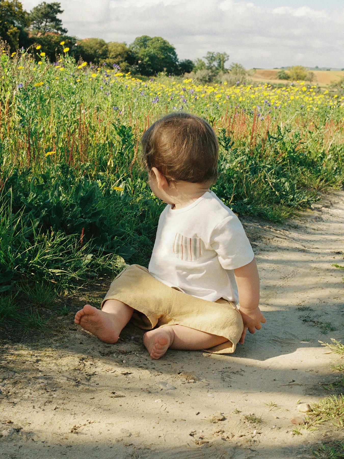 undefined Baby Unisex Pocket Short Sleeve Tshirt - Light Cream