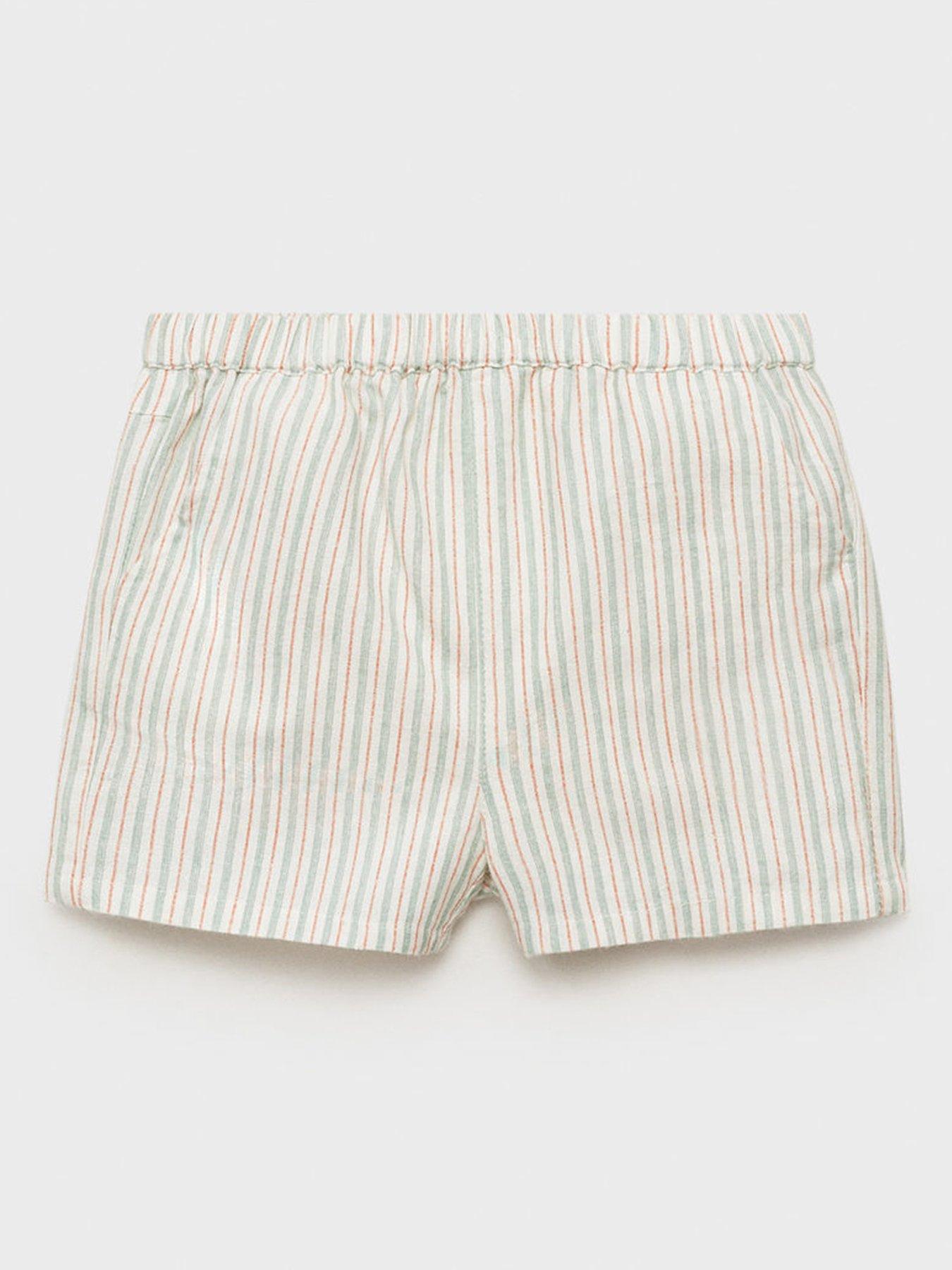 undefined Baby Unisex Stripe Shorts - Light Cream
