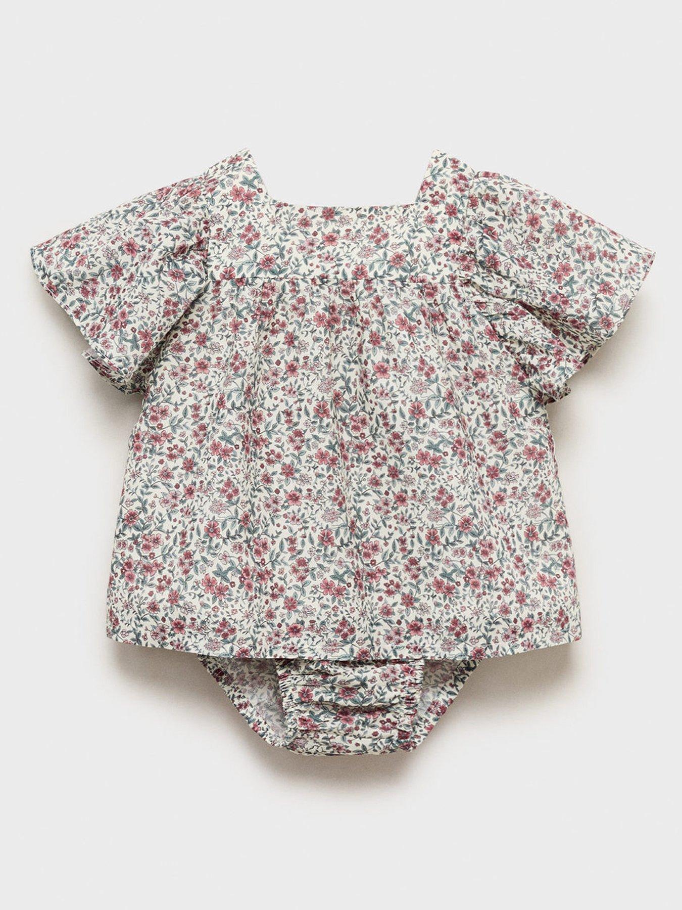 undefined Baby Girls Floral Printed Dress & Knickers - Pink