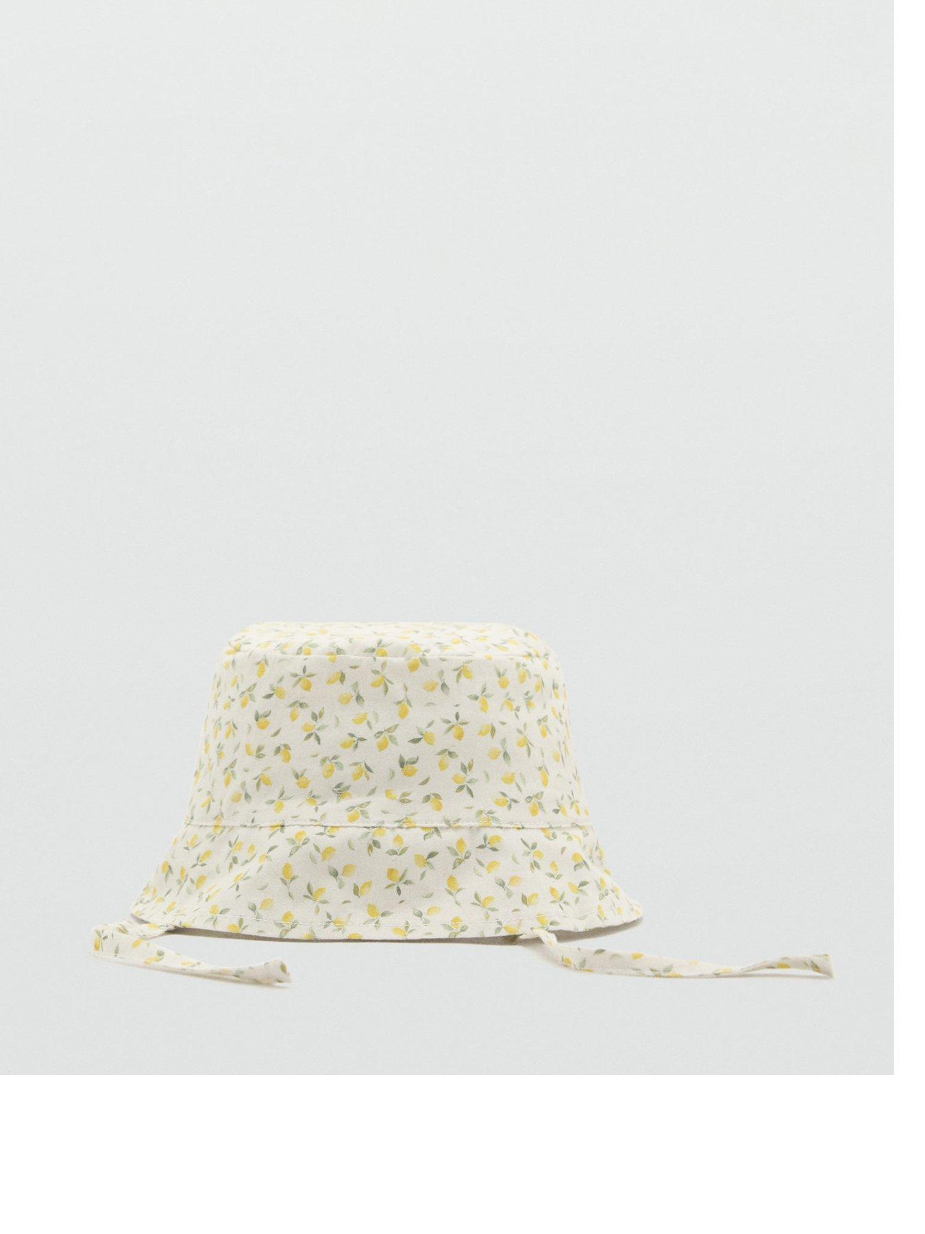 Image 1 of 4 of Mango Baby Girls Lemon Print Sun Hat - Yellow