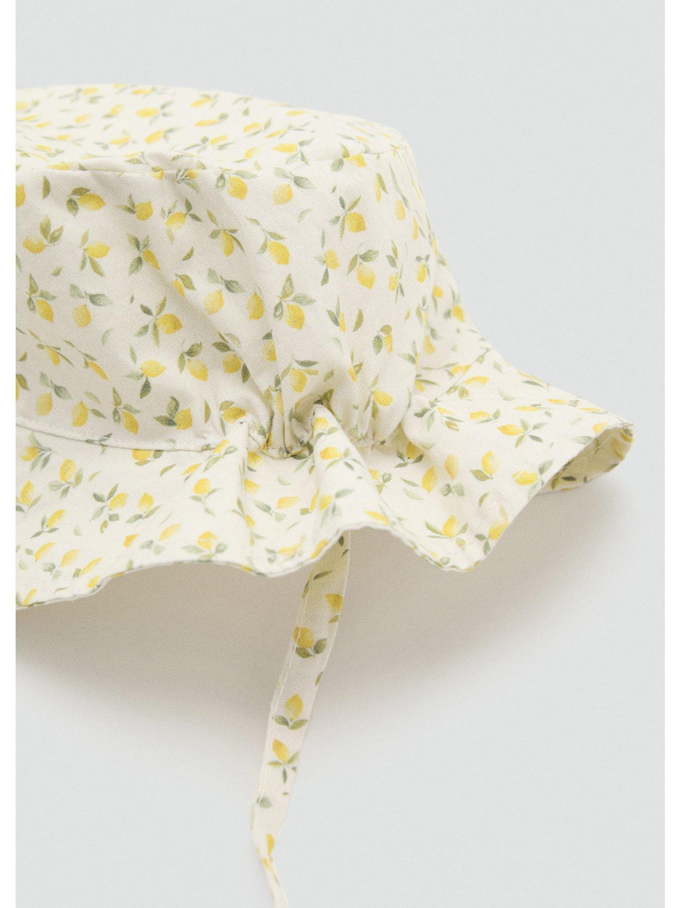 Image 3 of 4 of Mango Baby Girls Lemon Print Sun Hat - Yellow