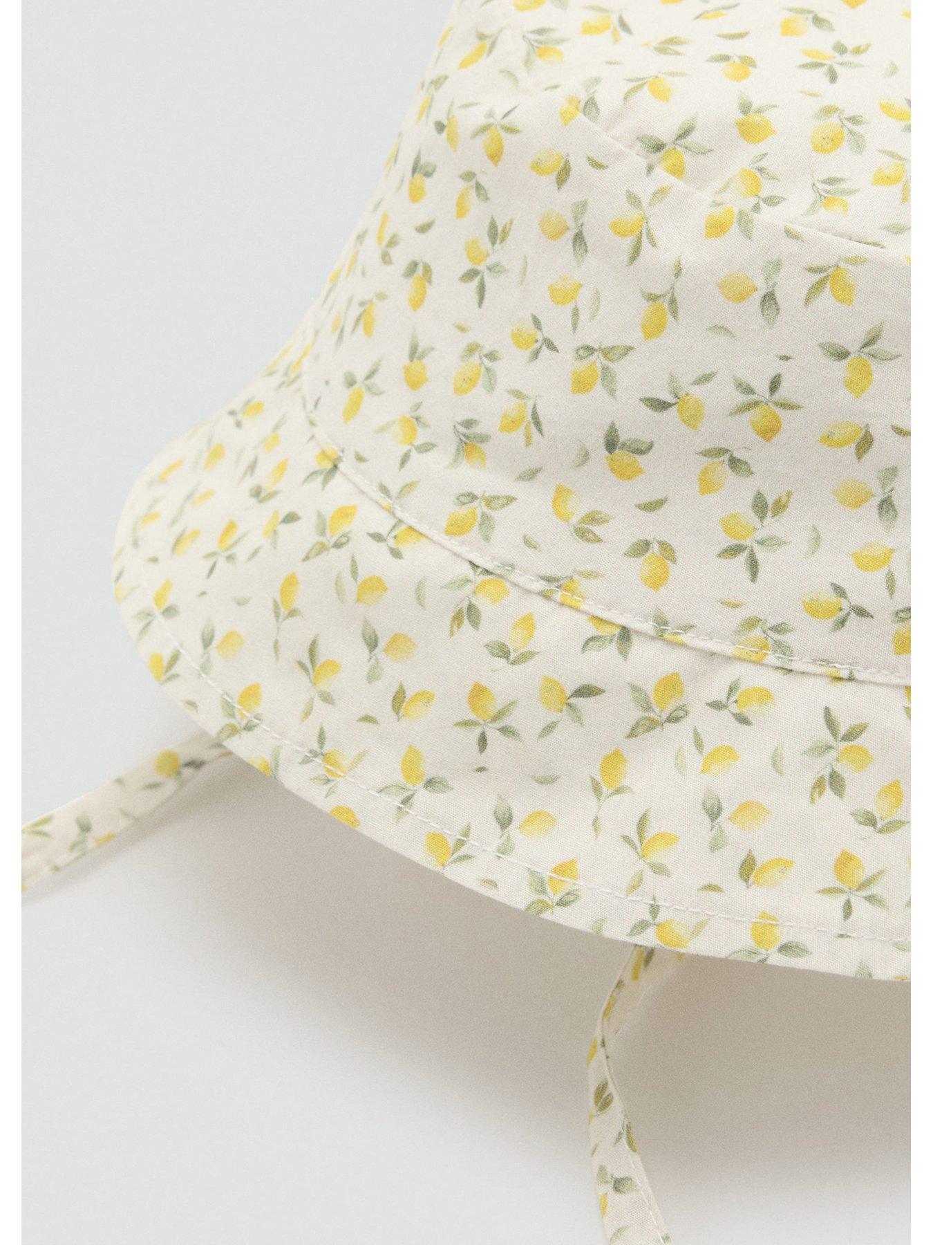 Image 4 of 4 of Mango Baby Girls Lemon Print Sun Hat - Yellow