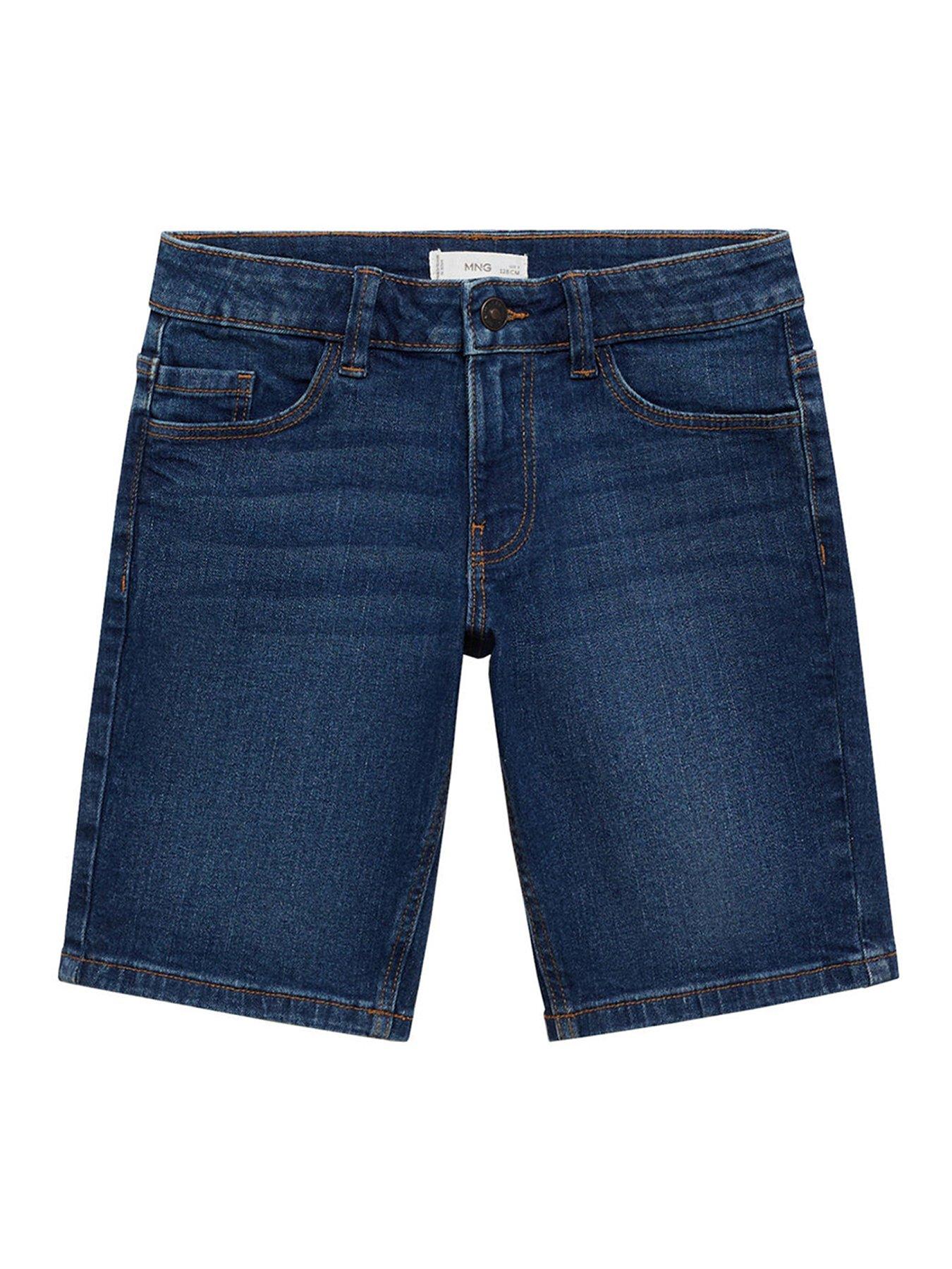undefined Boys Long Denim Shorts - Dark Blue