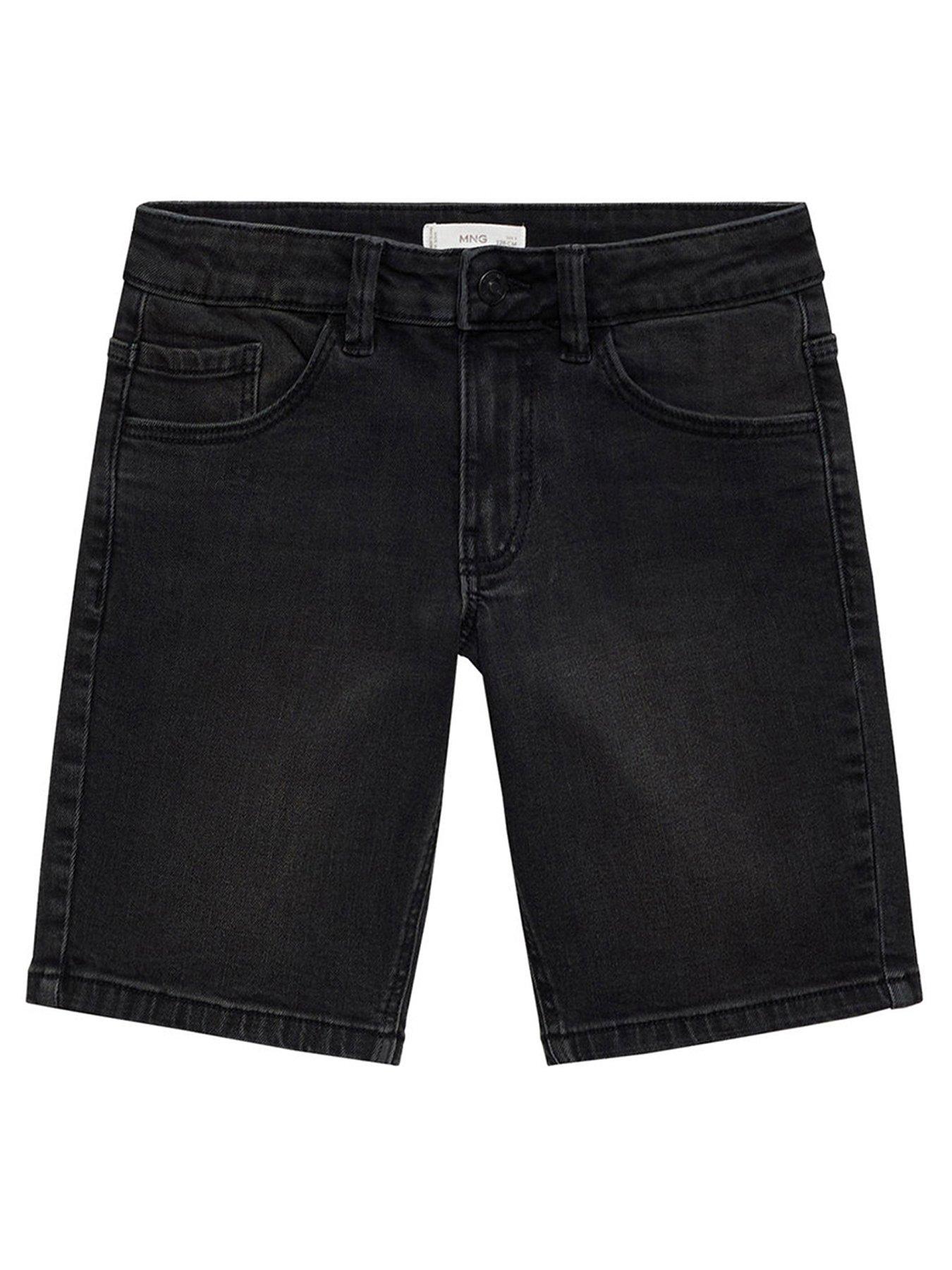 undefined Boys Long Denim Shorts - Black