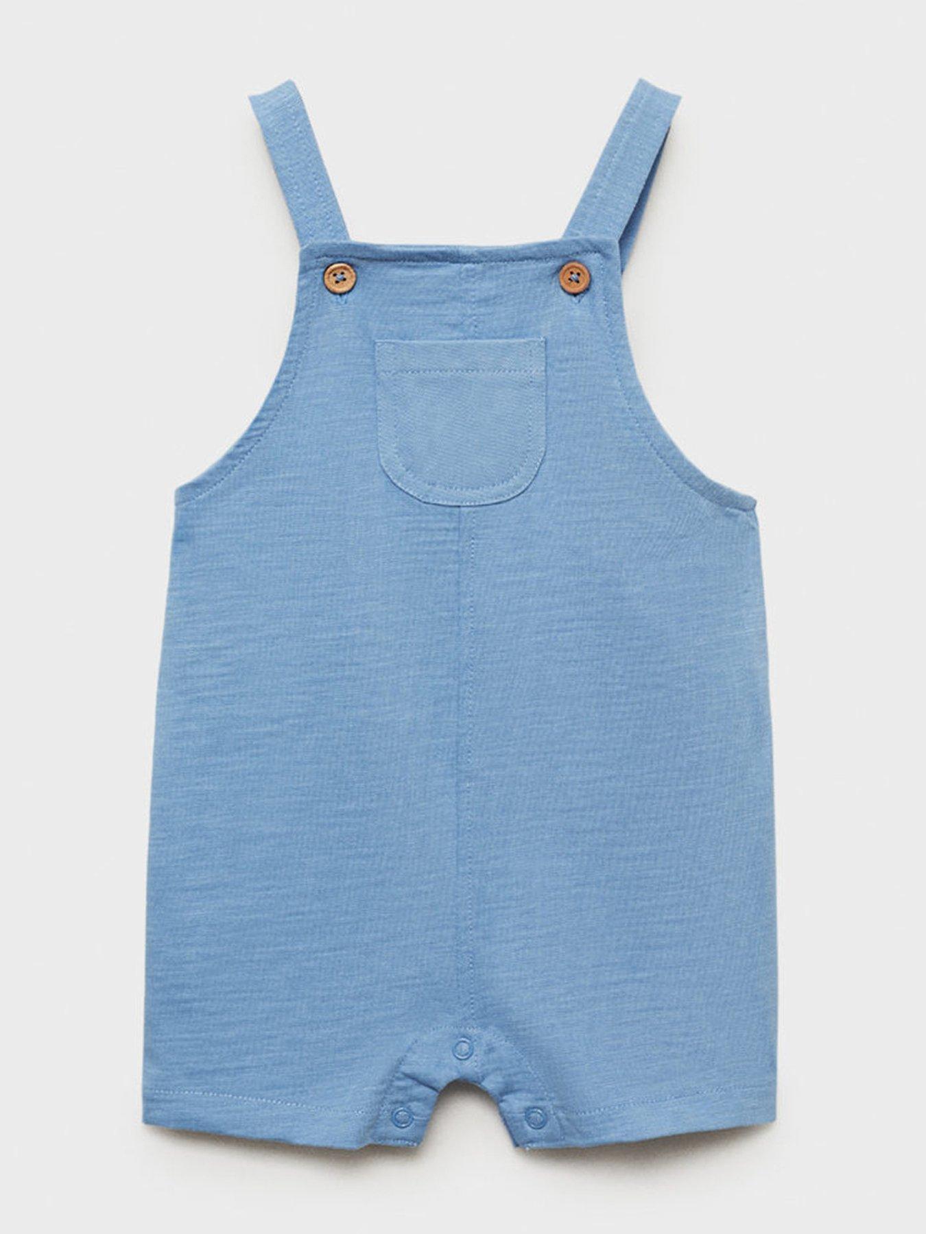 undefined Baby Boys Shortie Dungarees - Blue
