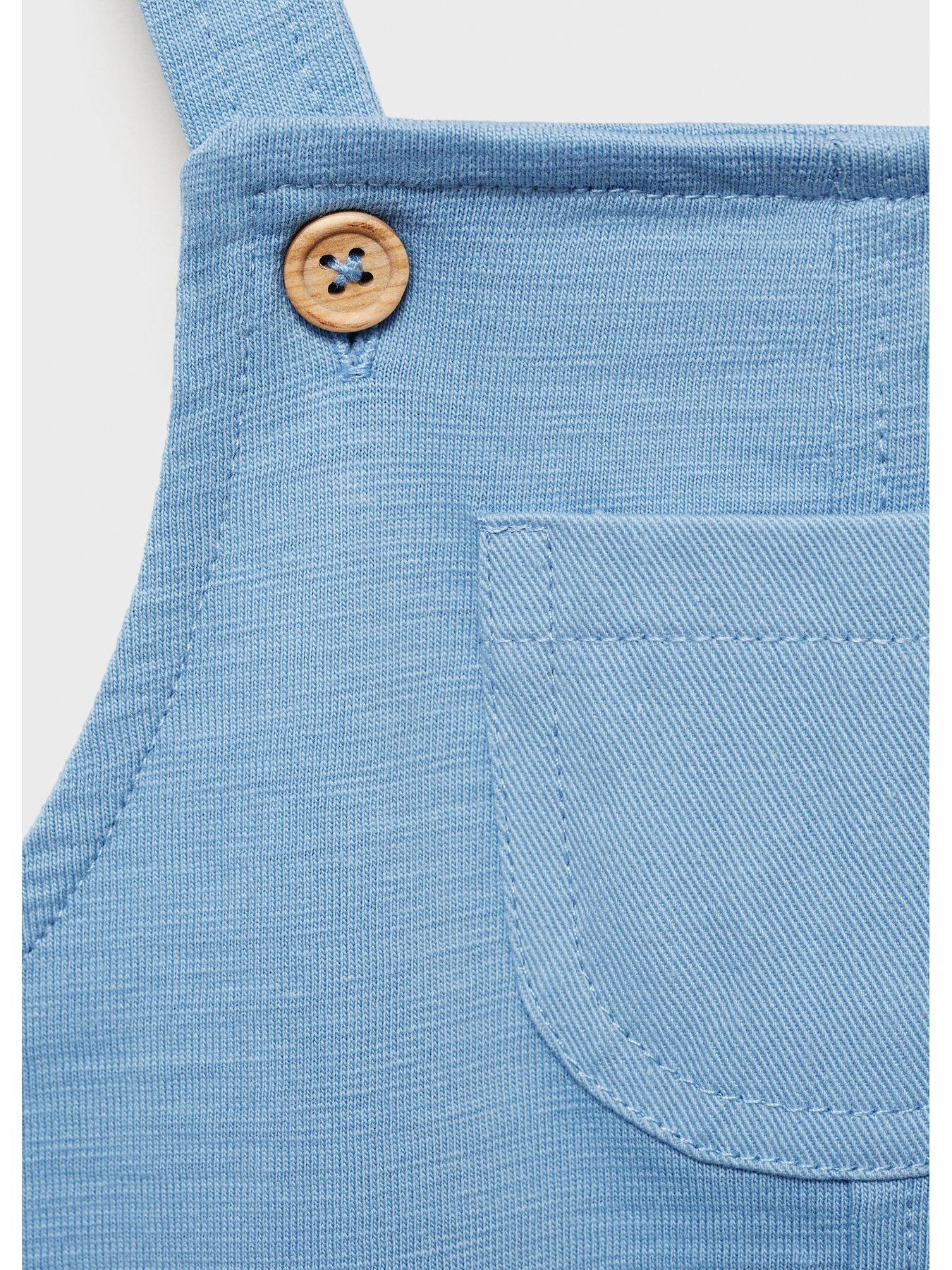 Image 3 of 4 of Mango Baby Boys Shortie Dungarees - Blue