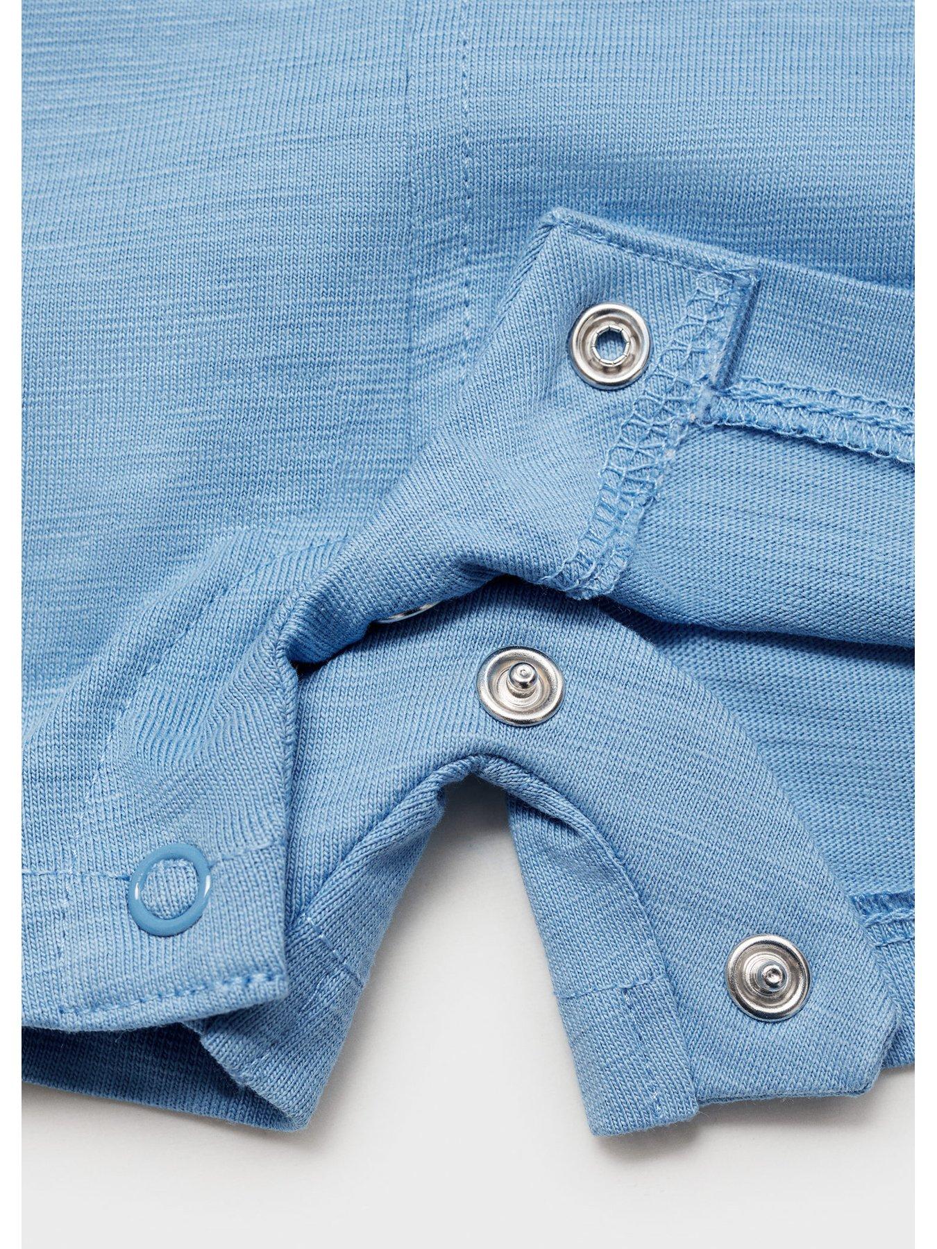Image 4 of 4 of Mango Baby Boys Shortie Dungarees - Blue
