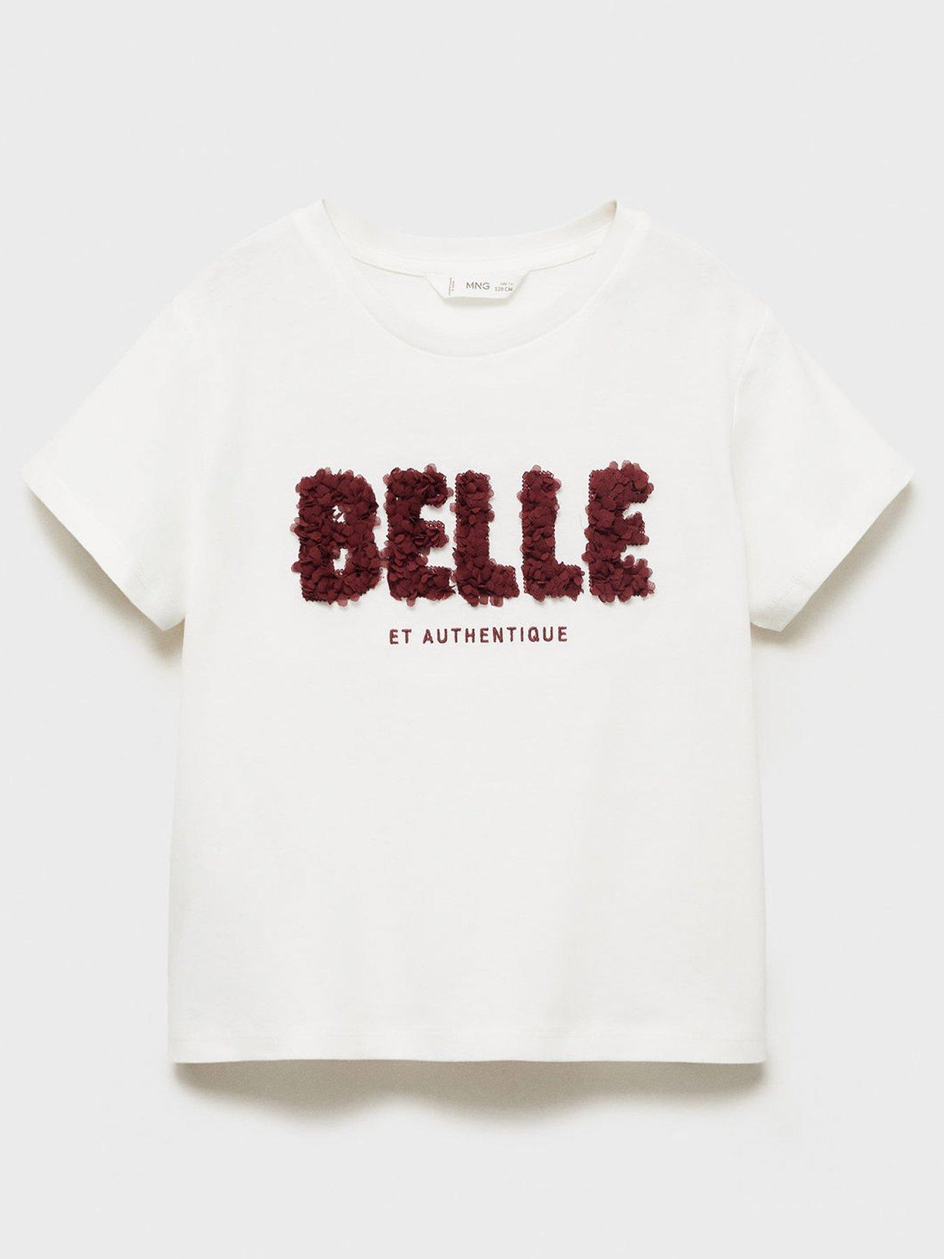 undefined Girls Belle Short Sleeve Tshirt - Light Cream