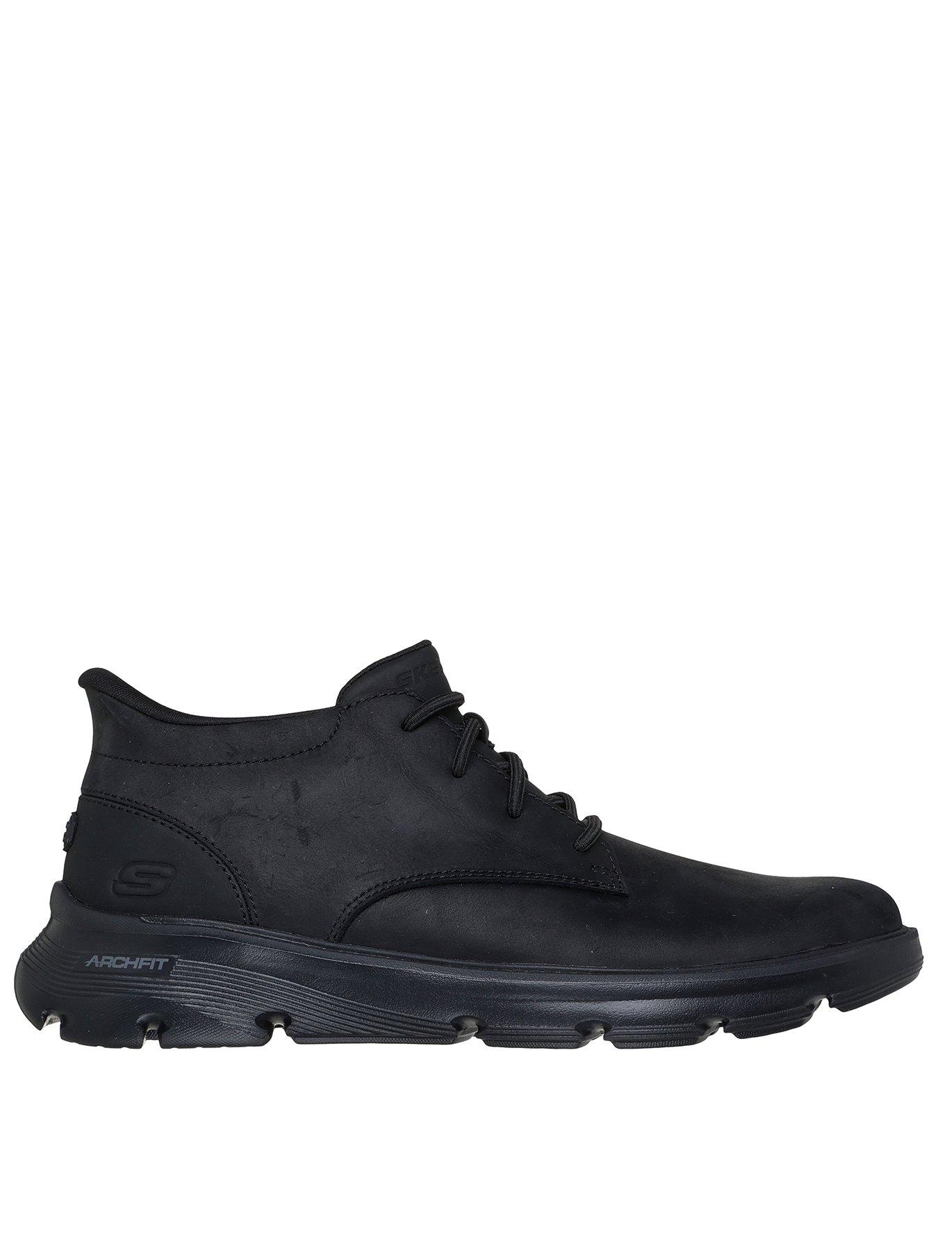 Skechers Arch Fit Garza Slip- Ins Chukka Boots- Black