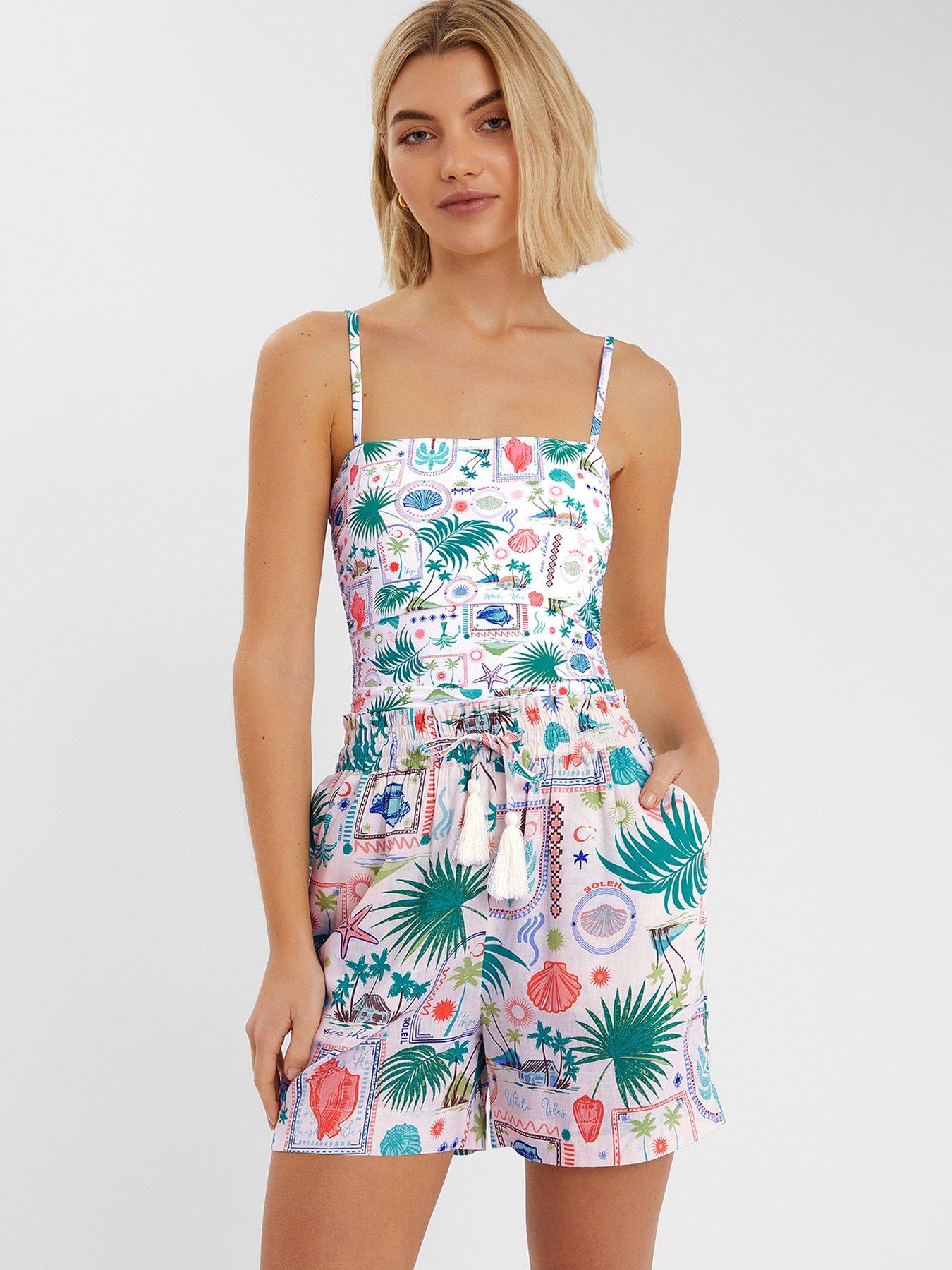 undefined Postcard Print Short - Ivory