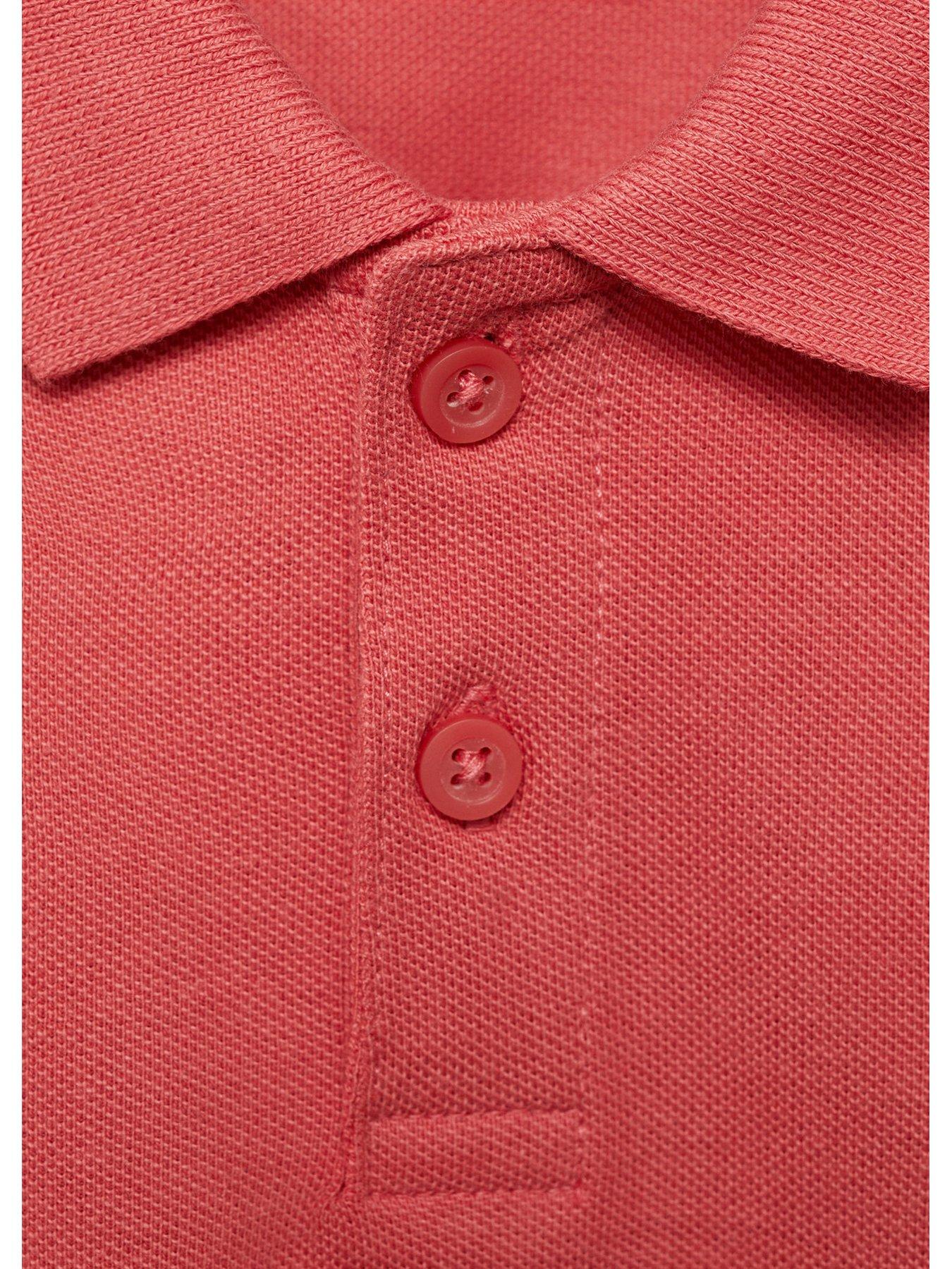 Image 3 of 4 of Mango Younger Boys Short Sleeve Polo Shirt - Red