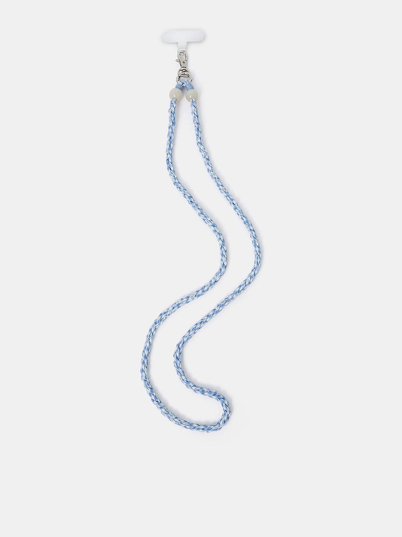 undefined Gingham Twisted Phone Strap - Blue