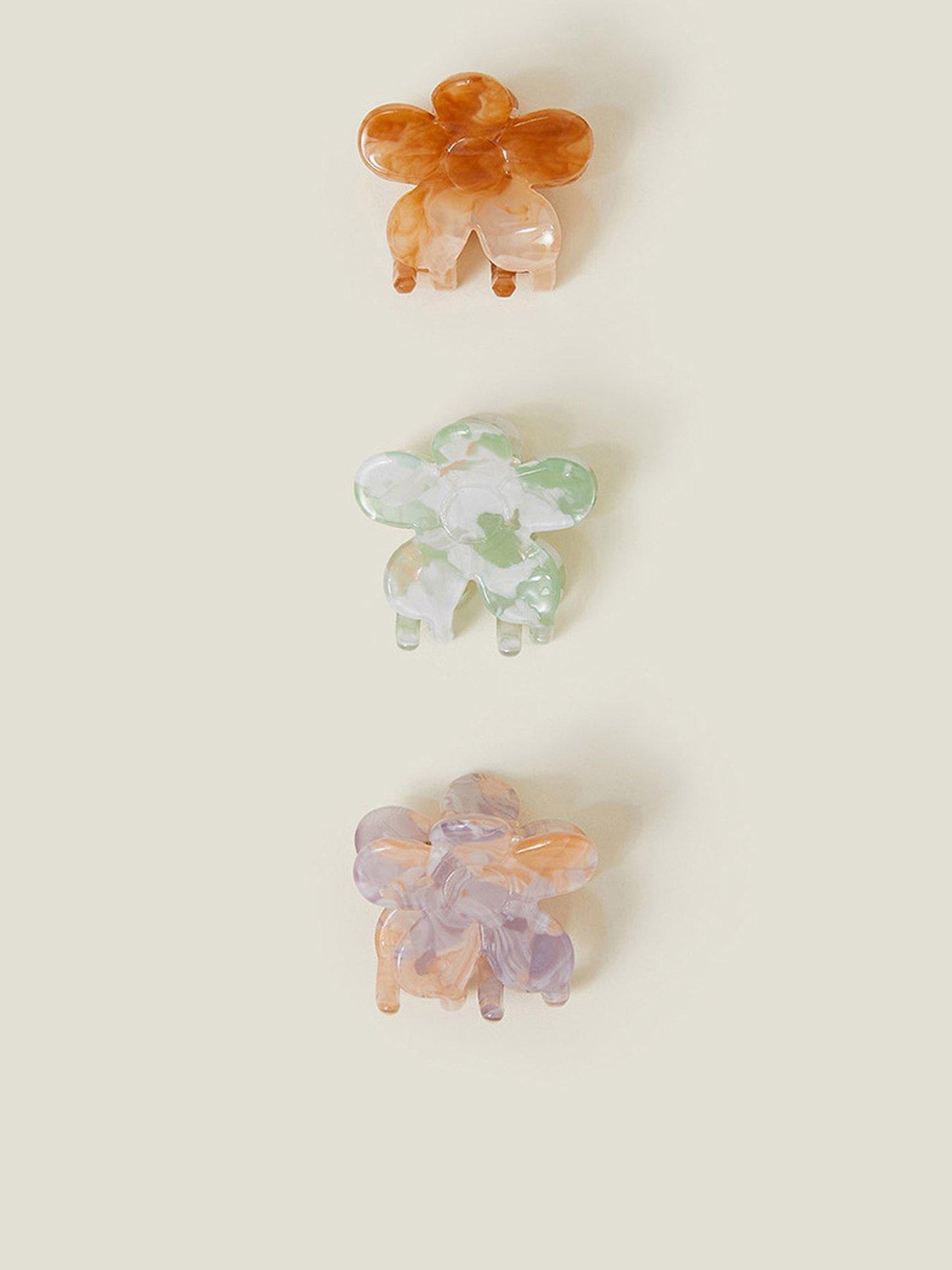 undefined 3 x Flower Claw Clips - Multi