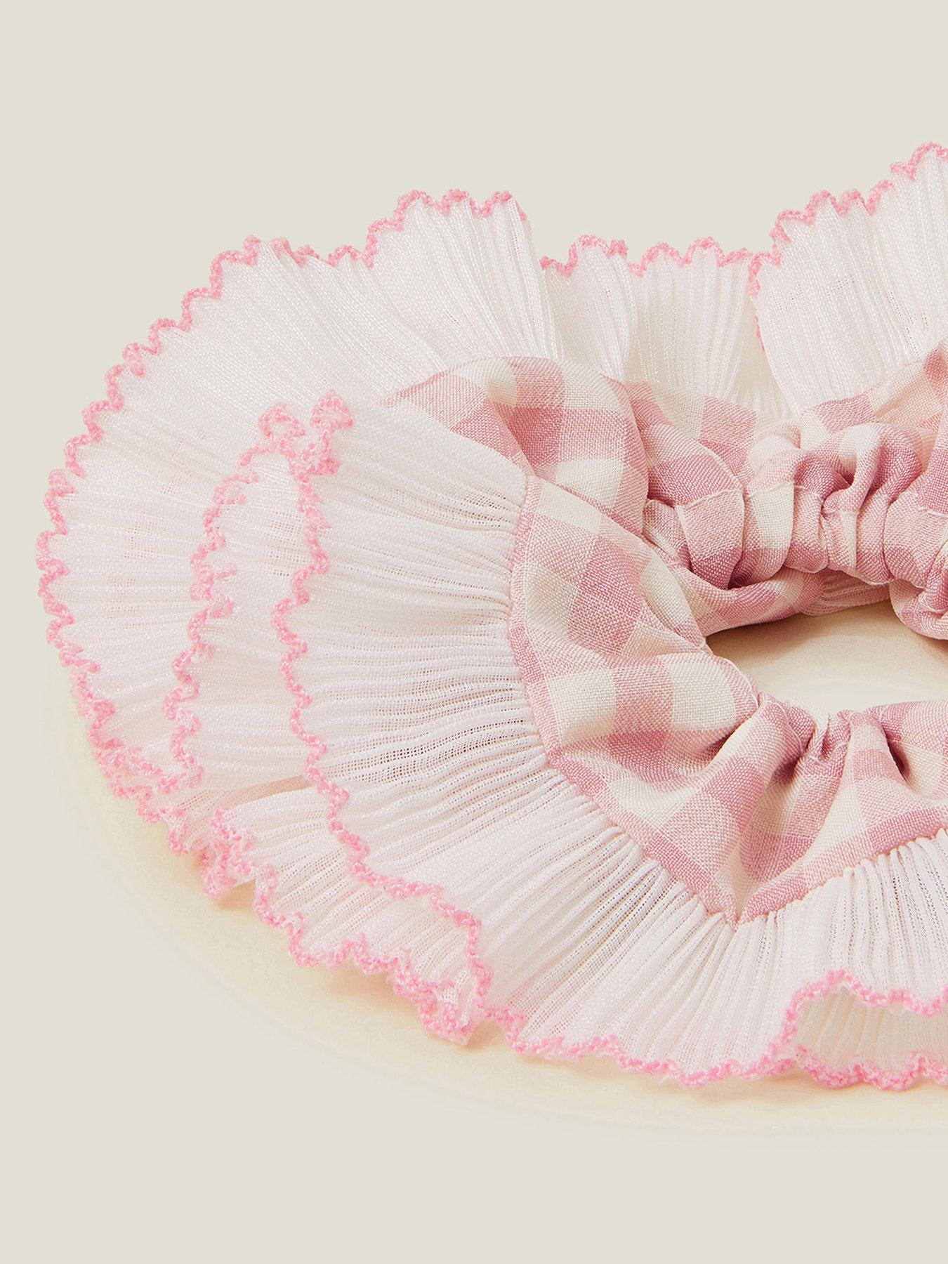 Image 3 of 3 of Accessorize XL Gingham Scrunchie - Pink