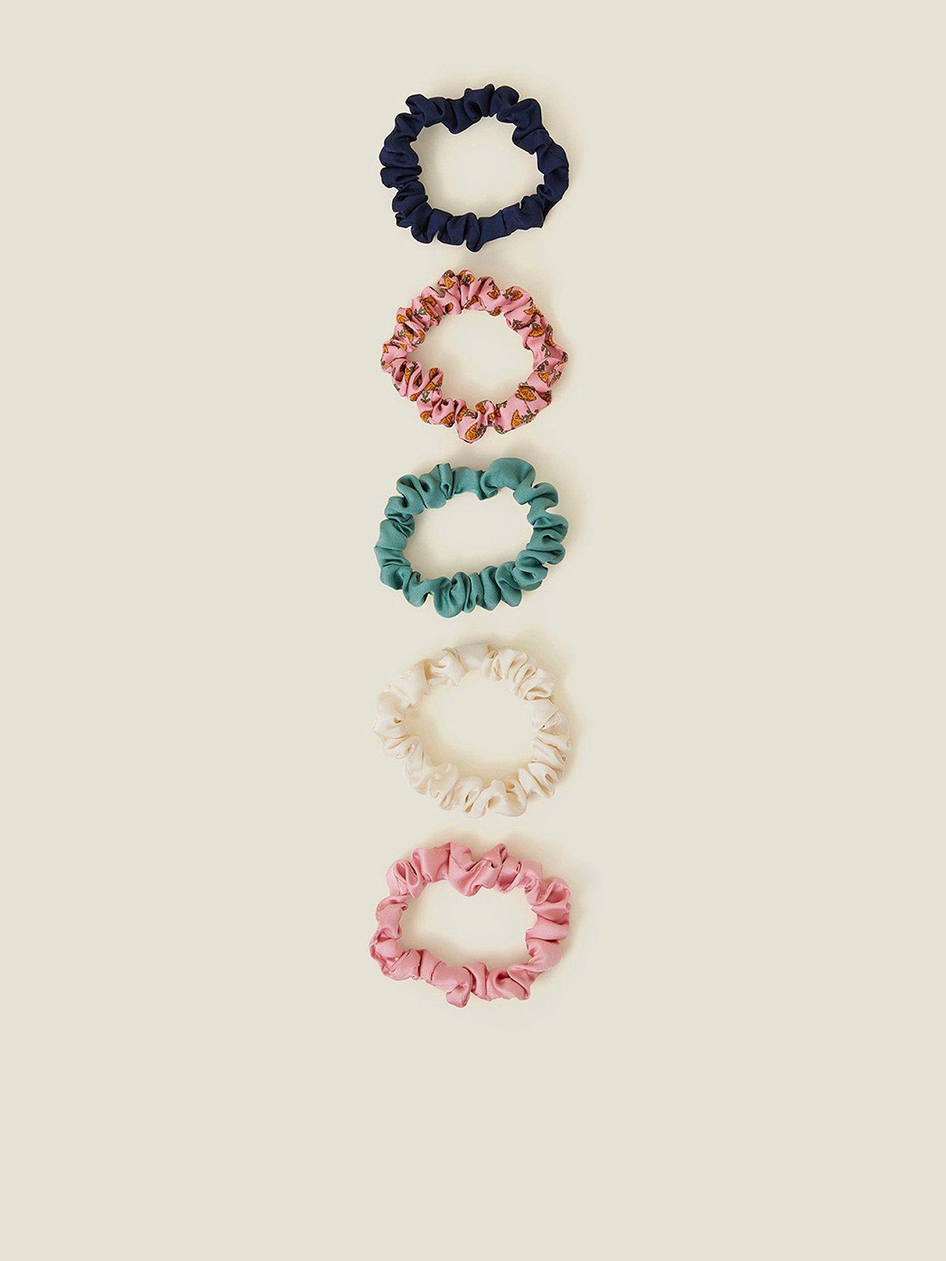 undefined 5 x Printed Scrunchies - Brights Multi