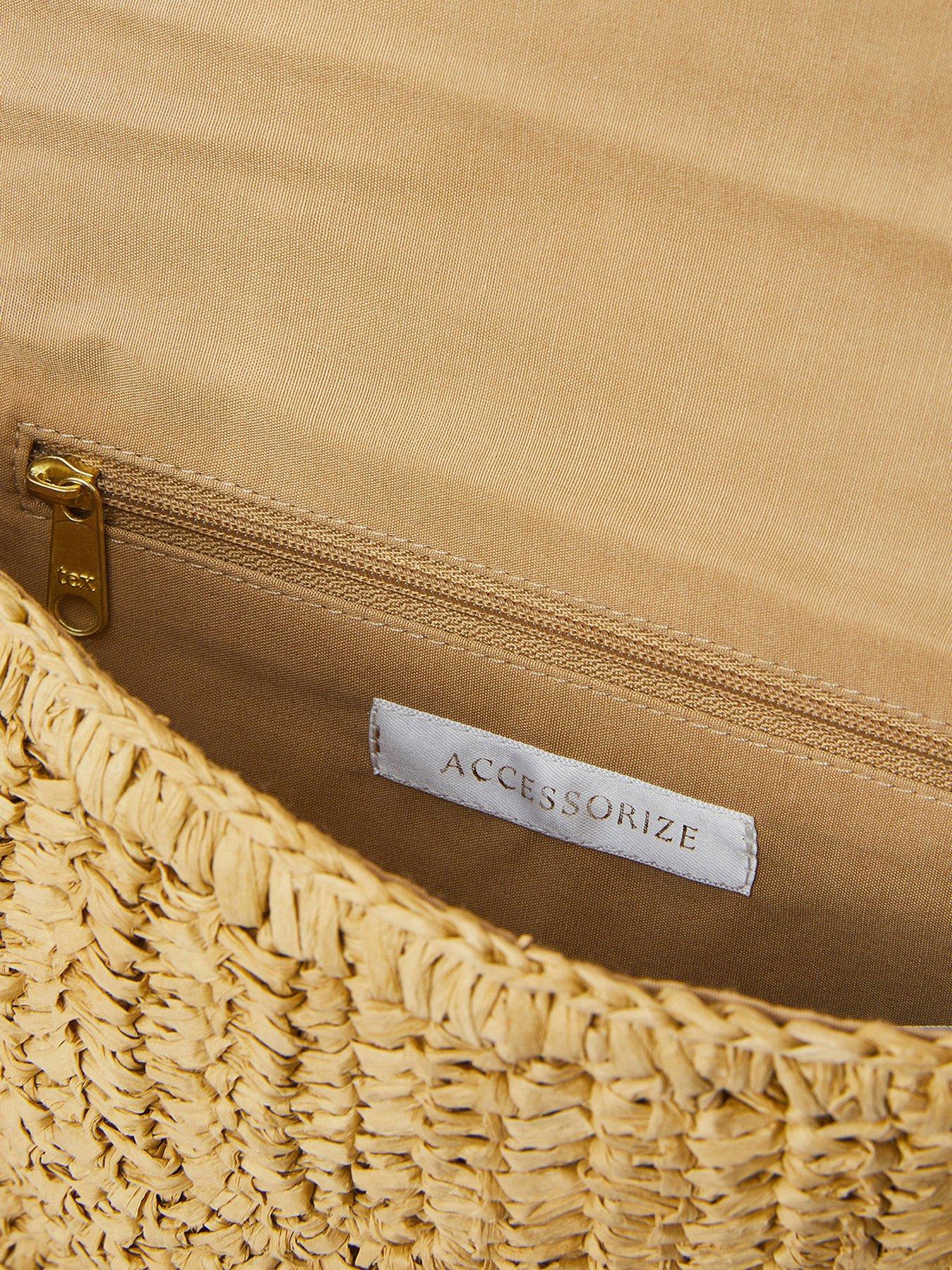 Image 5 of 5 of Accessorize Embroidered Raffia X Body Bag - Brights