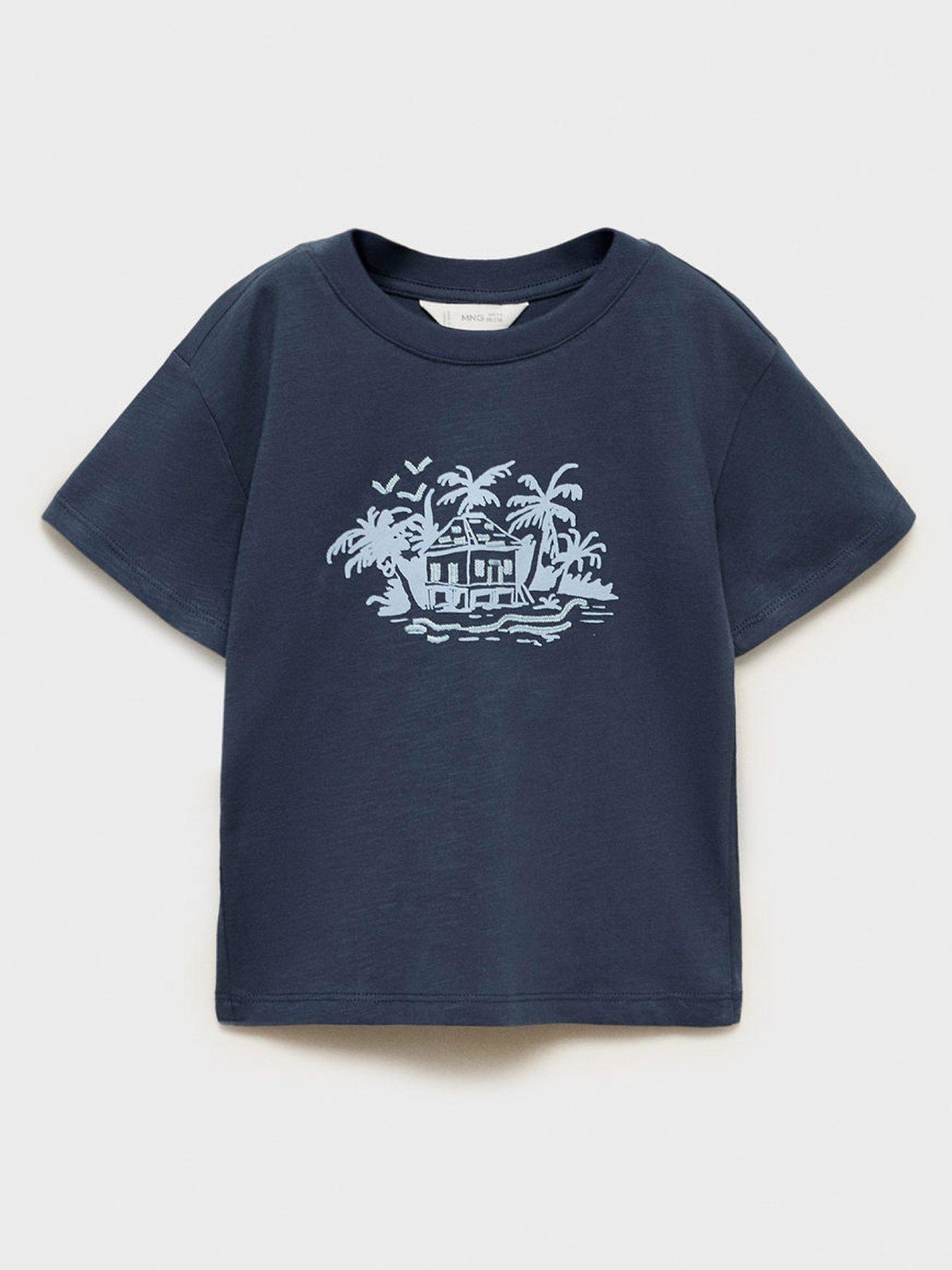 undefined Younger Boys Printed Short Sleeve T-Shirt - Navy