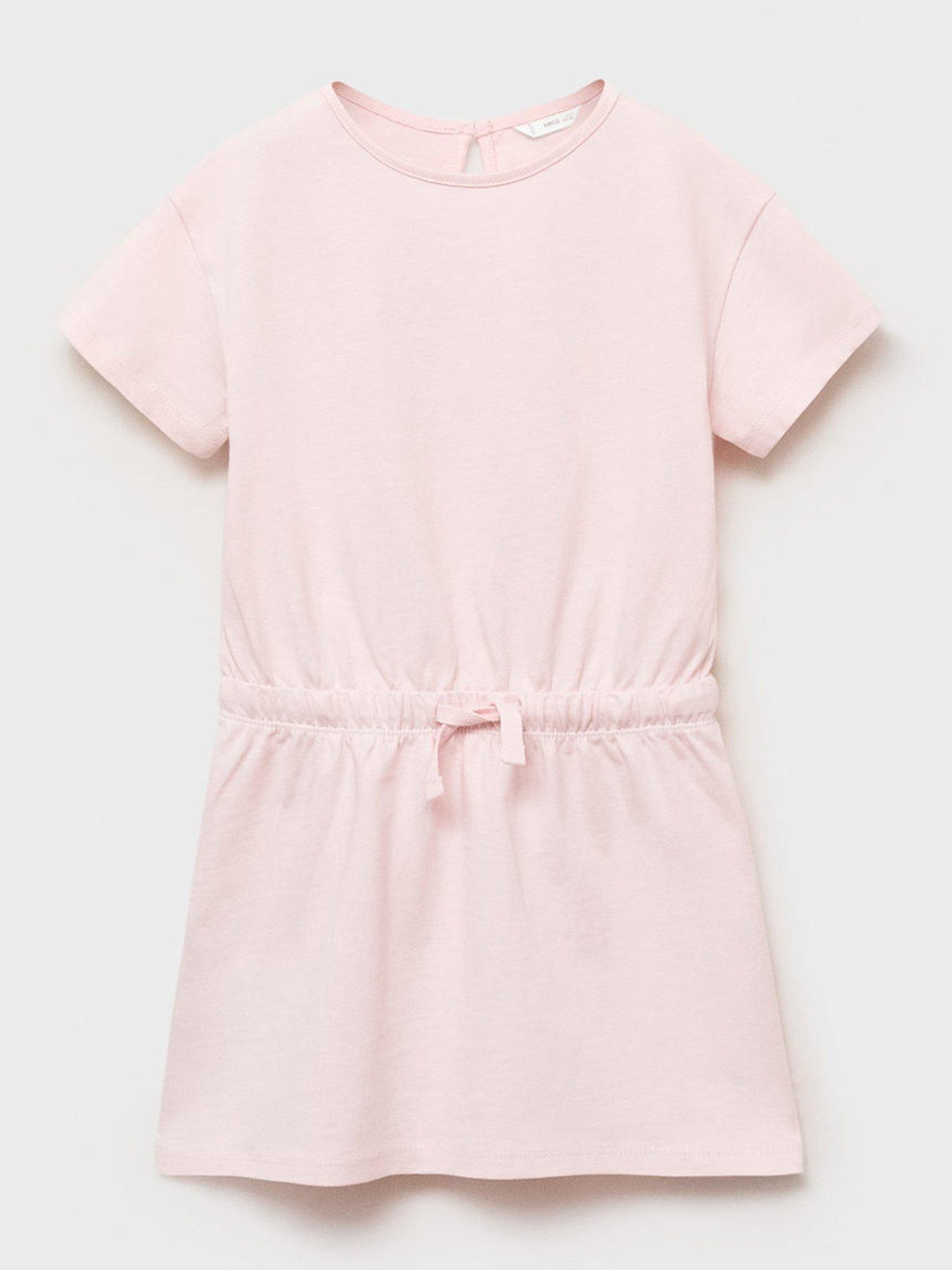 undefined Younger Girls Jersey Short Sleeve Dress - Pink