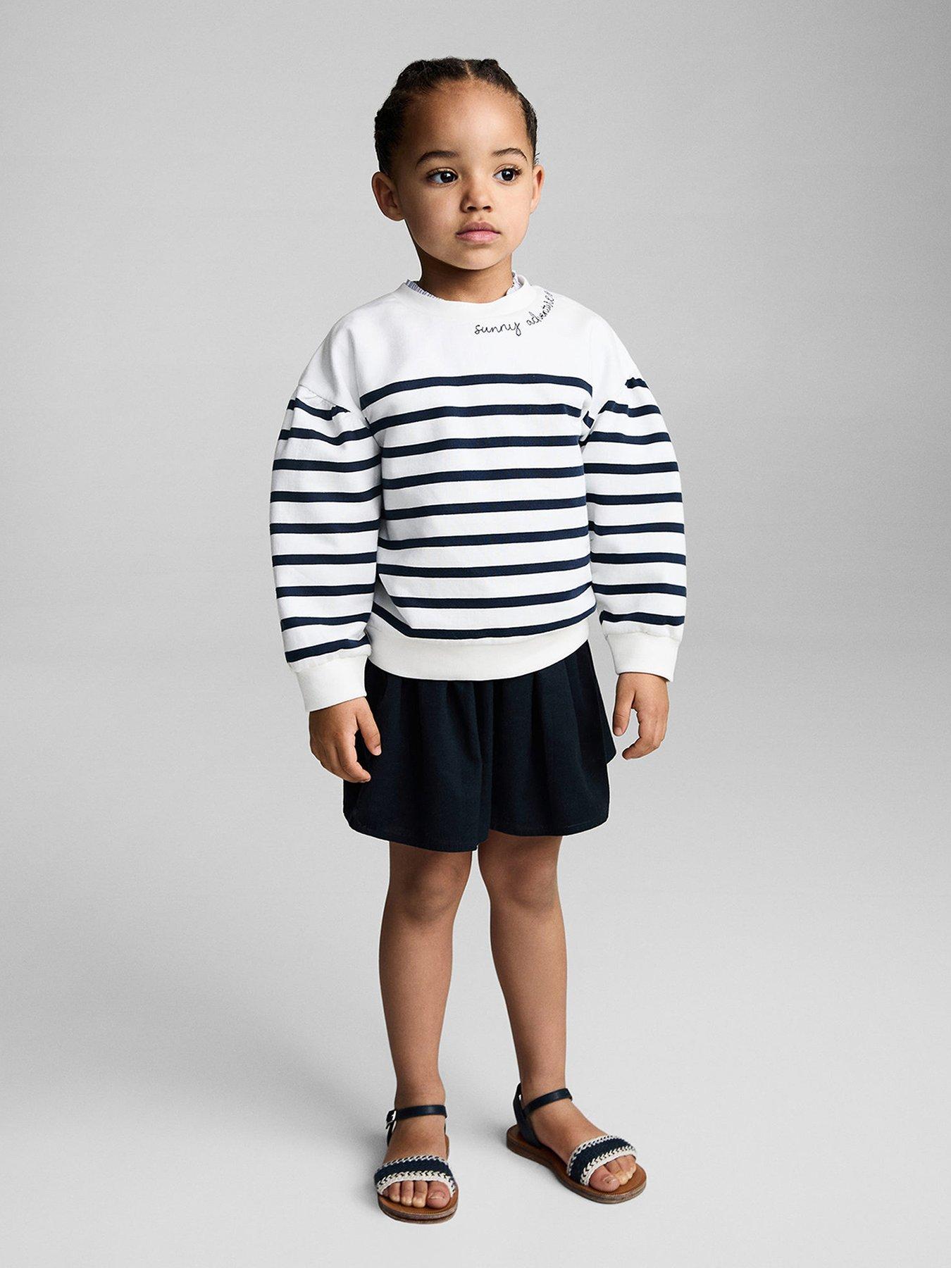 undefined Younger Girls Striped Sweatshirt - Navy