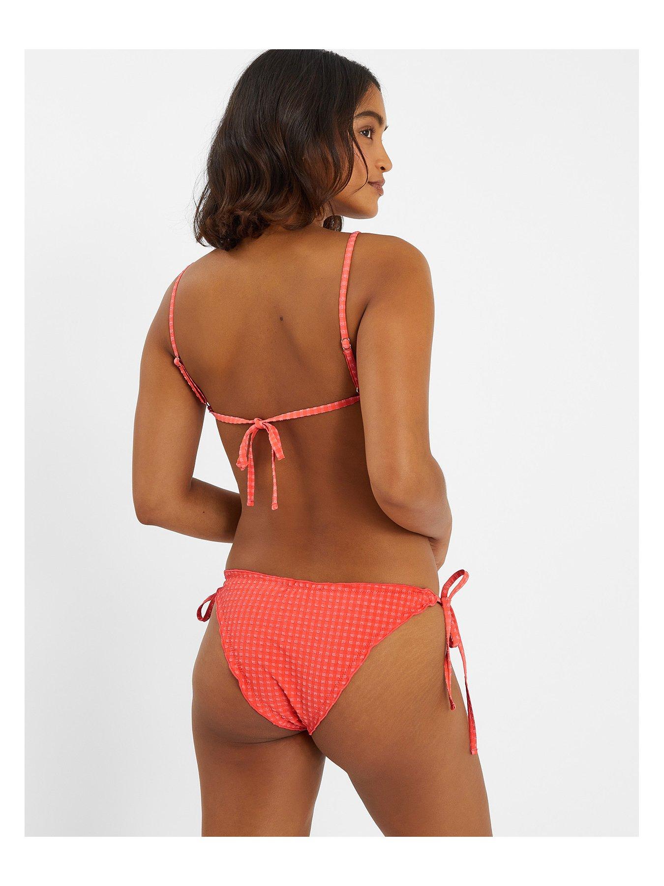 Image 2 of 4 of Accessorize Coral Seersucker Frill Tie Side Pant - Coral