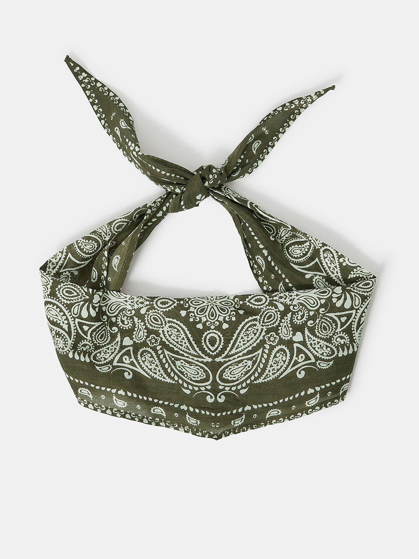 undefined Paisley Neckerchief Scarf - Khaki