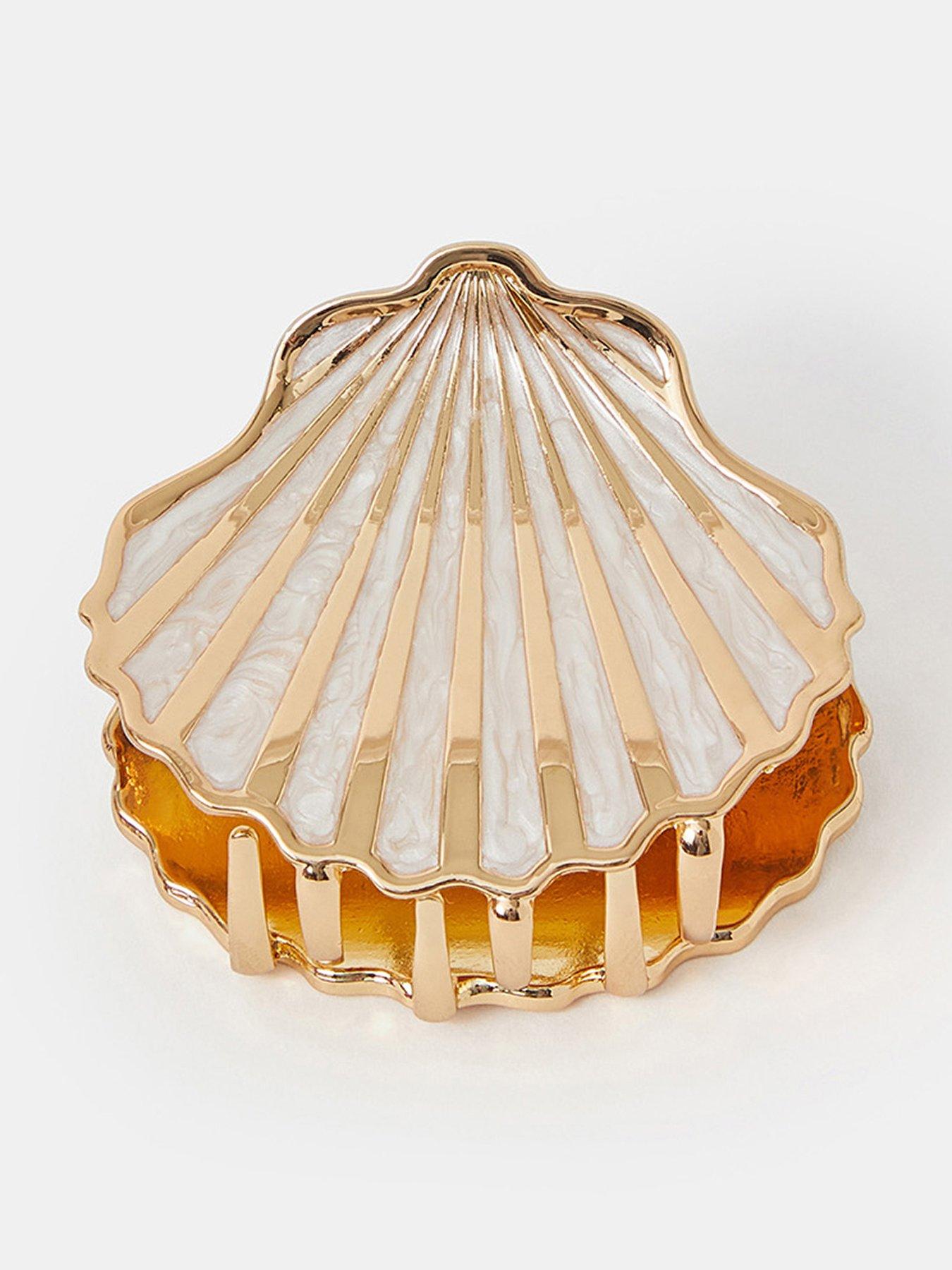 undefined Metal Resin Shell Claw Clips - Gold
