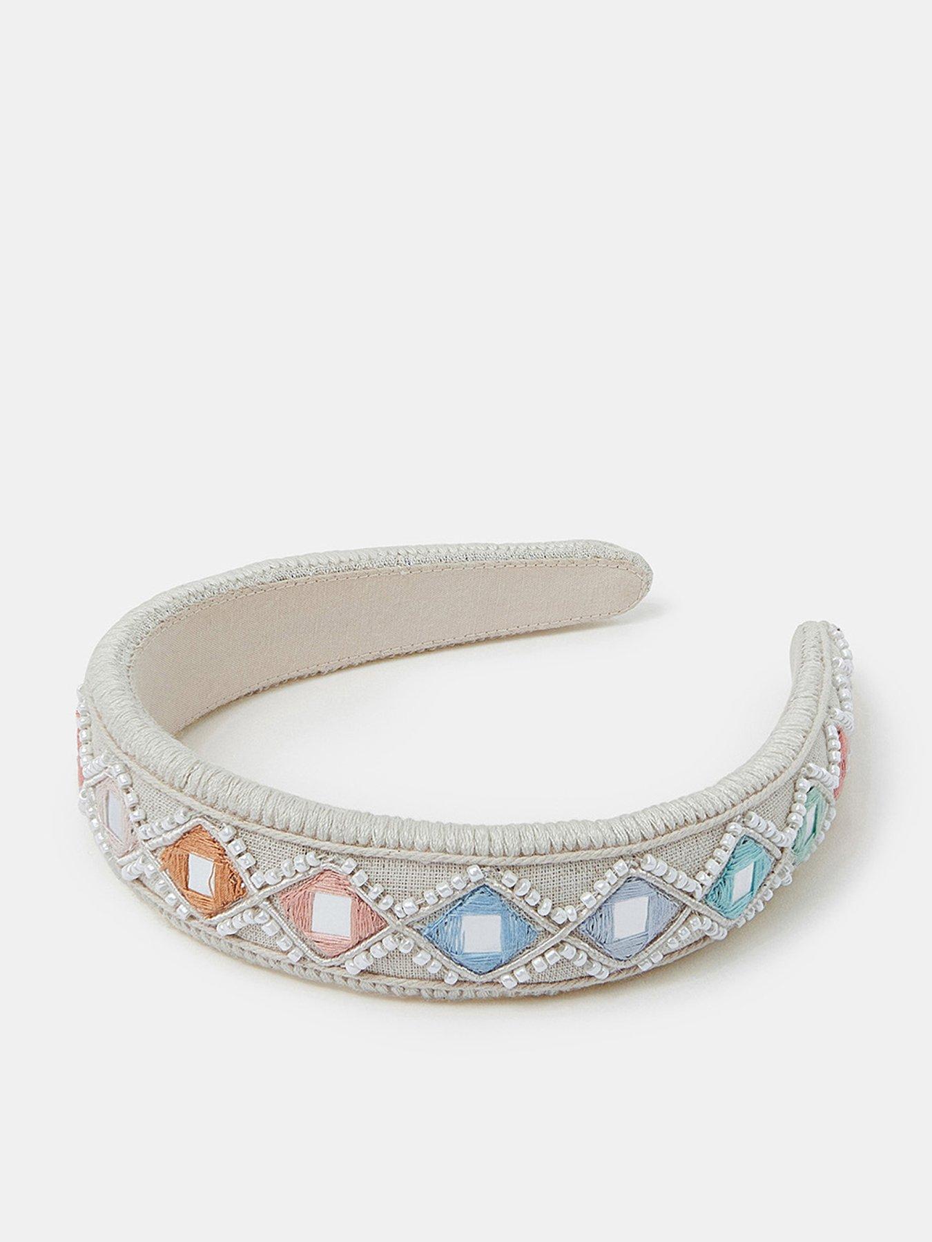 undefined Mirror Embellished Headband - Cream