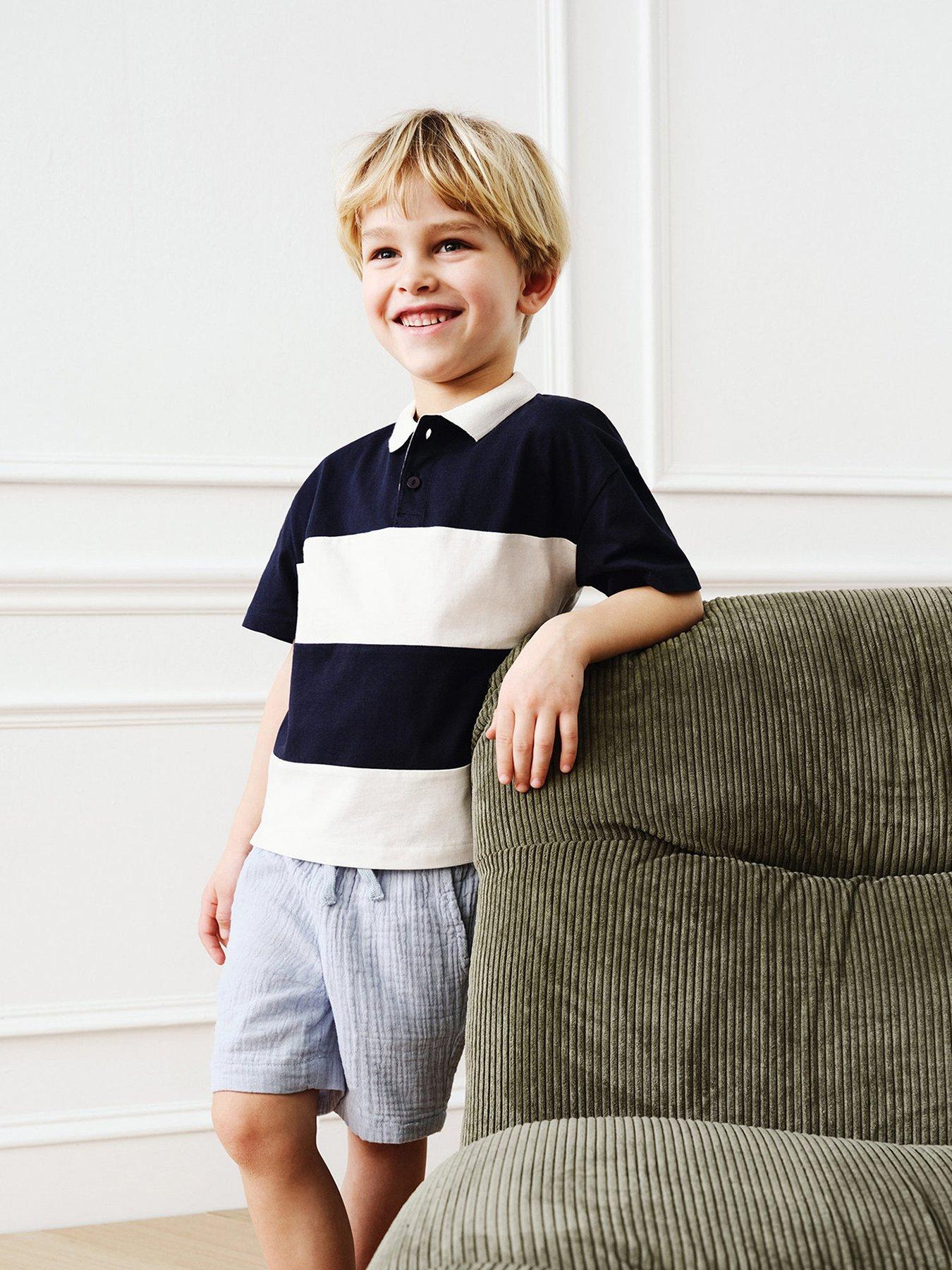 Mango Younger Boys Cheesecloth Co-Ord Shorts - Light Blue