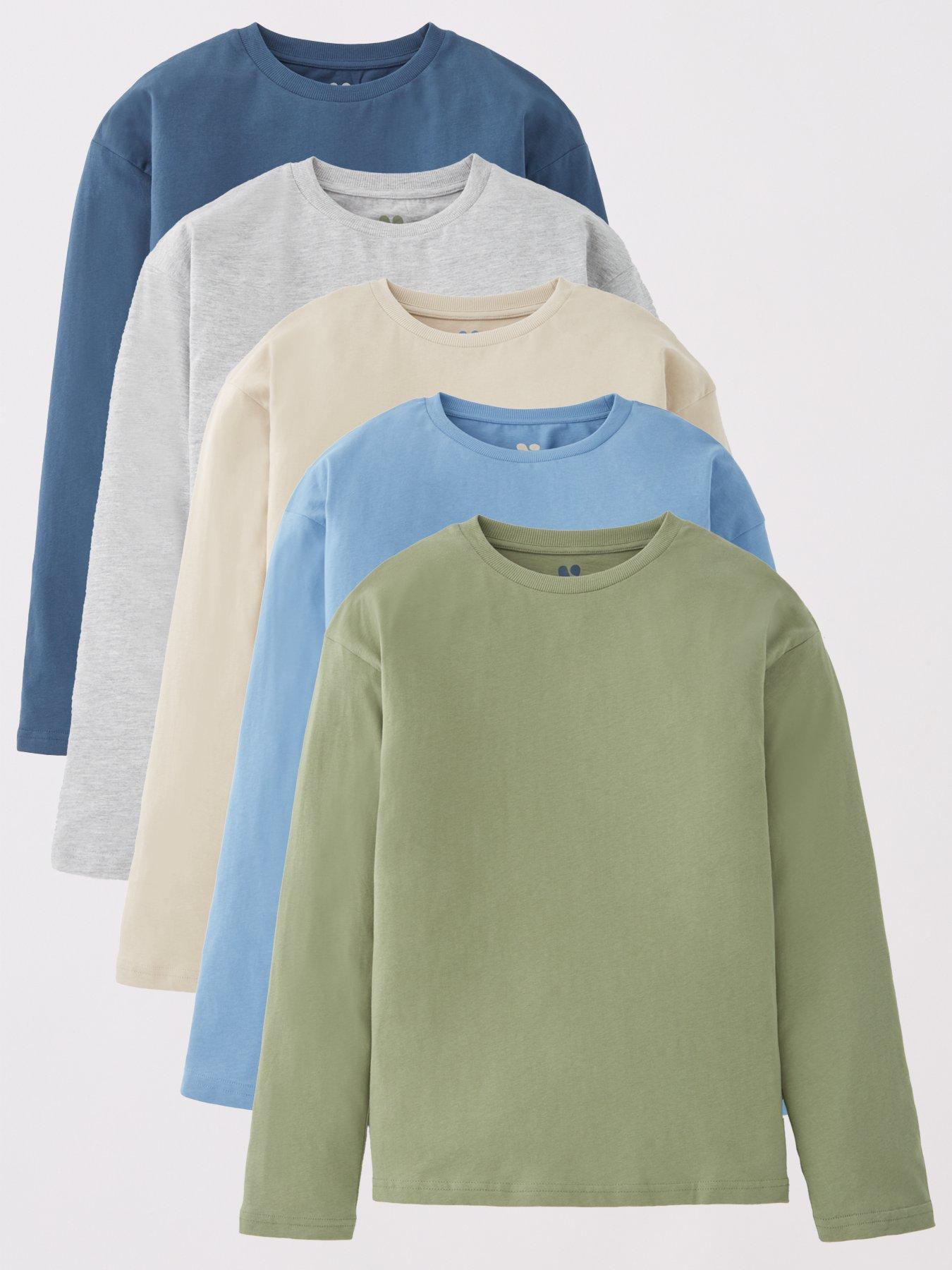 undefined Boys Long Sleeve 5 Pack Long-Sleeved T-Shirts - Multi