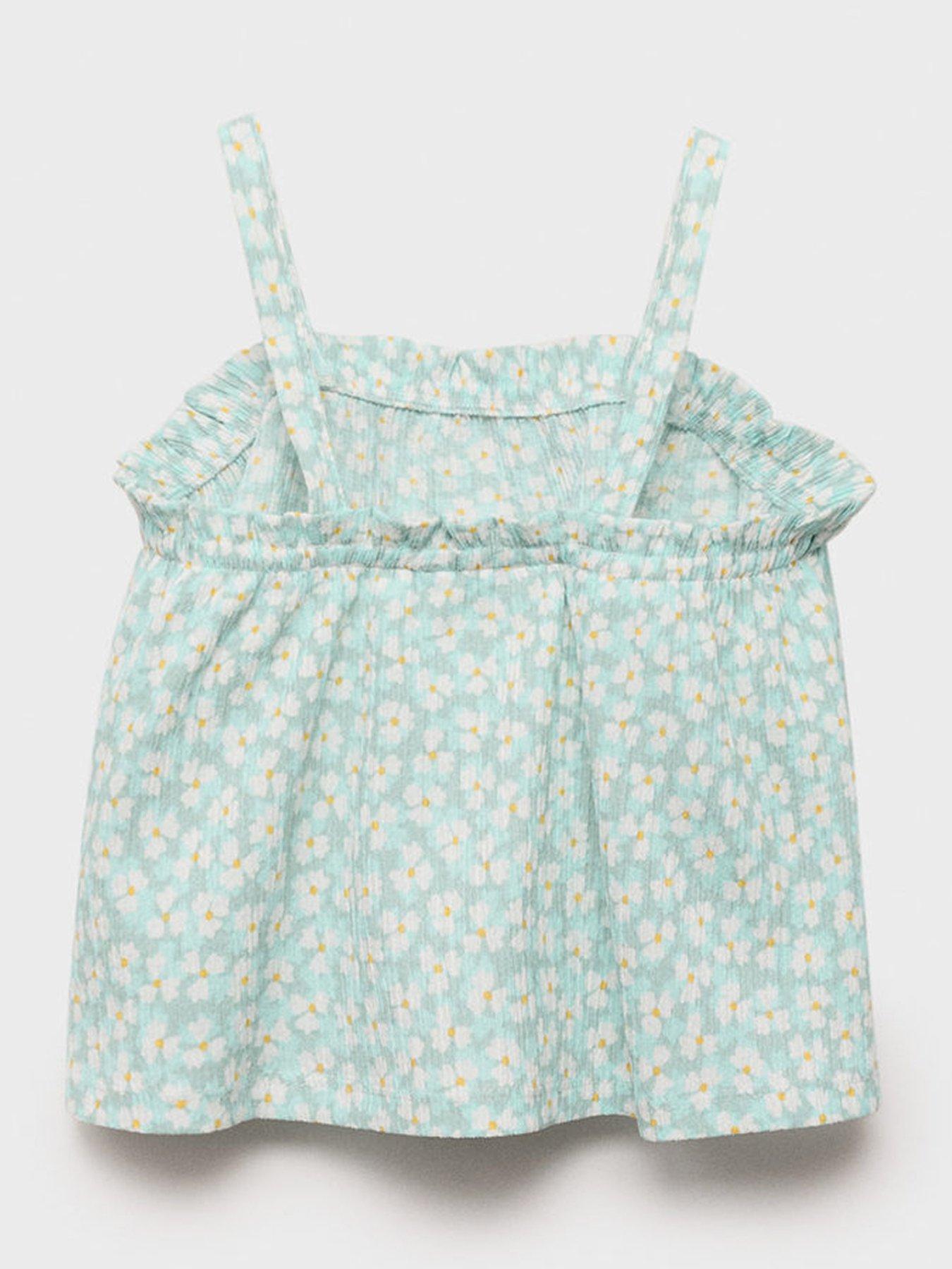 Image 2 of 4 of Mango Younger Girls Margi Co-Ord Strappy Top - Aqua