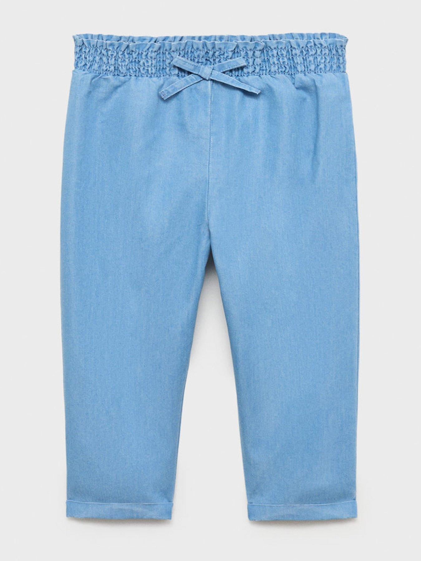 undefined Younger Girls Chambray Trousers - Blue