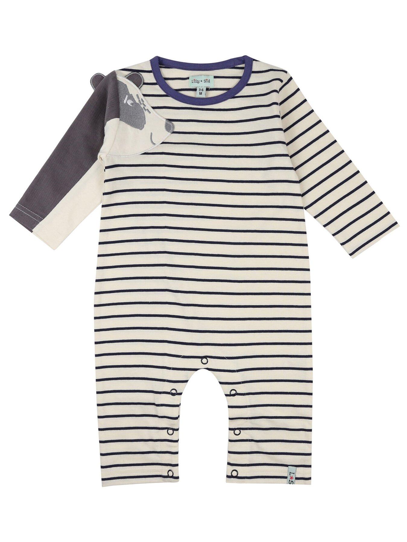 undefined Baby Boys Badger Sleeve Stripe Playsuit - Mono