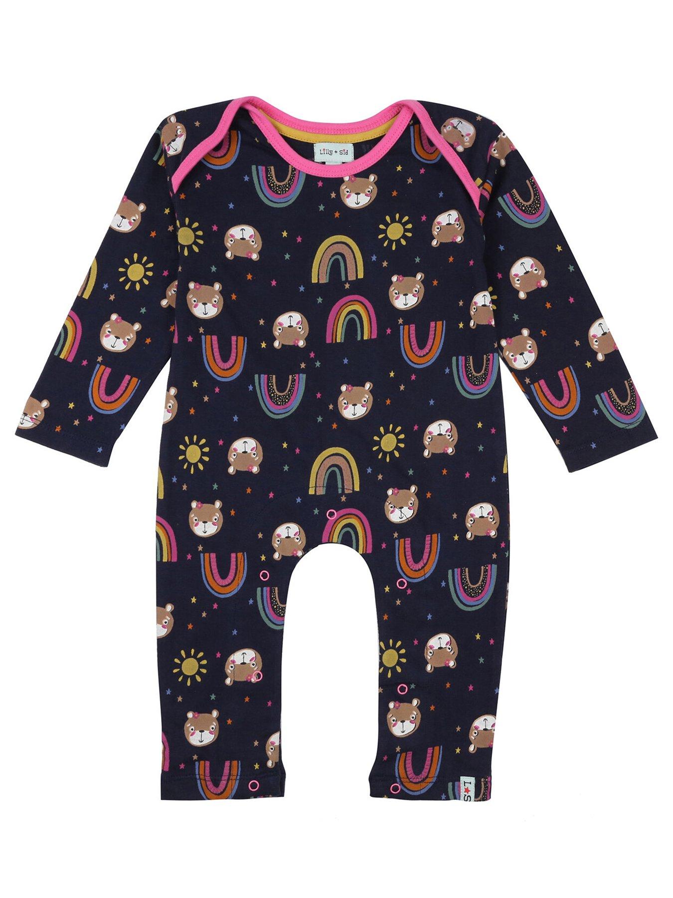 undefined Baby Girls Lilly Rainbow Print Playsuit - Navy