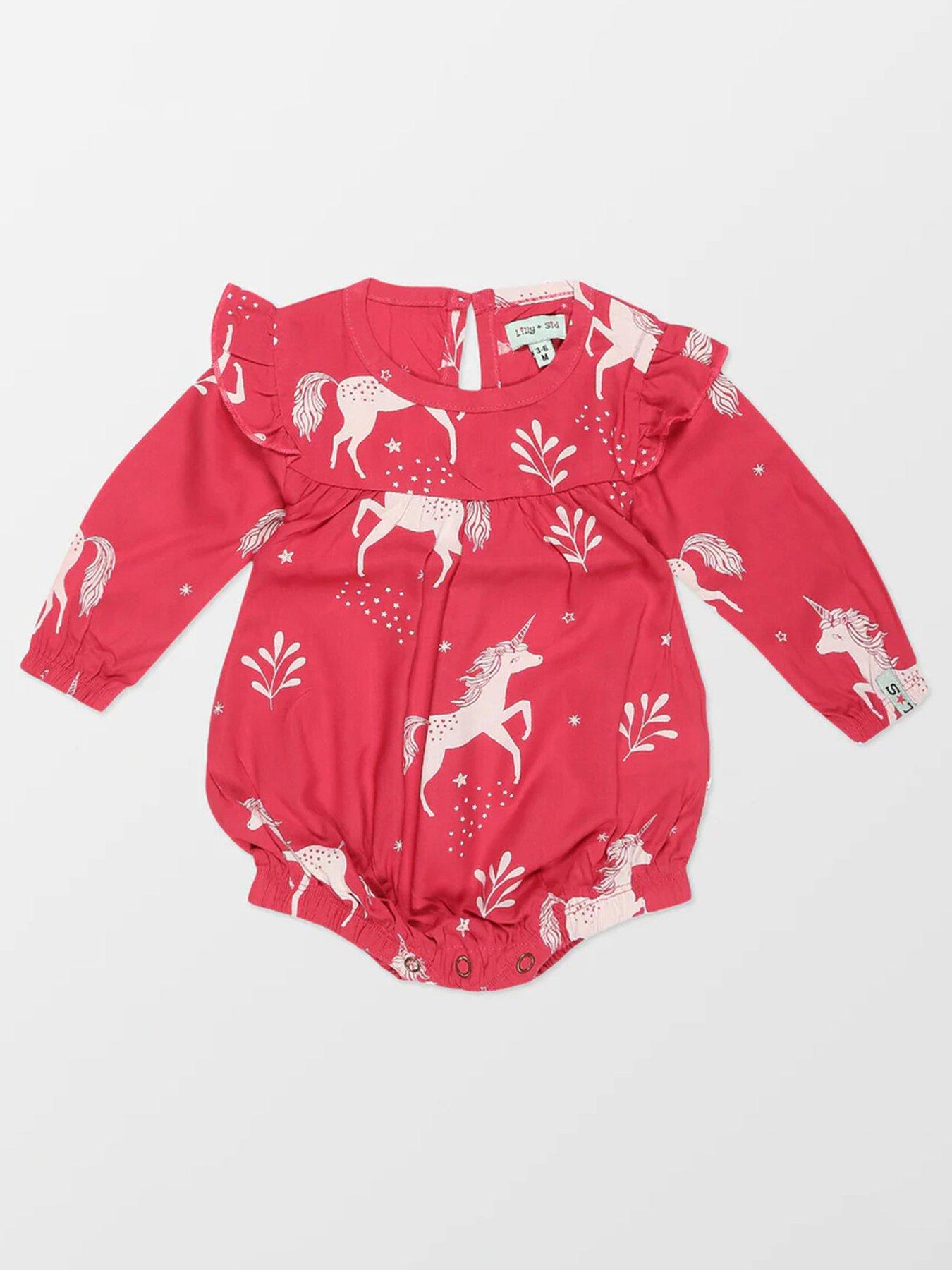 undefined Baby Girls Unicorn Bubble Romper - Multi