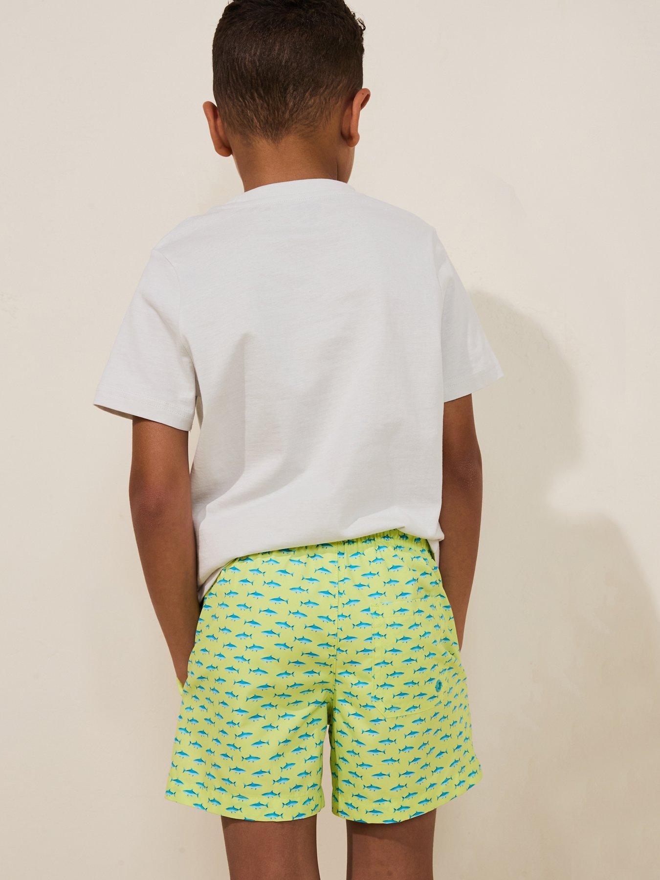 Image 2 of 6 of Mango Boys Shark Swimshorts - Bright Green