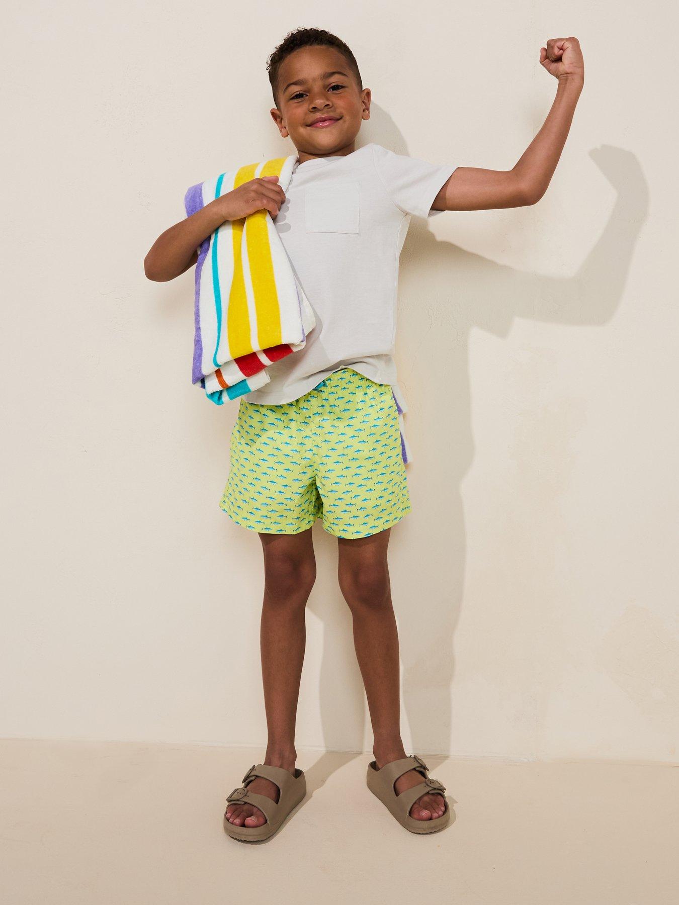 Image 3 of 6 of Mango Boys Shark Swimshorts - Bright Green