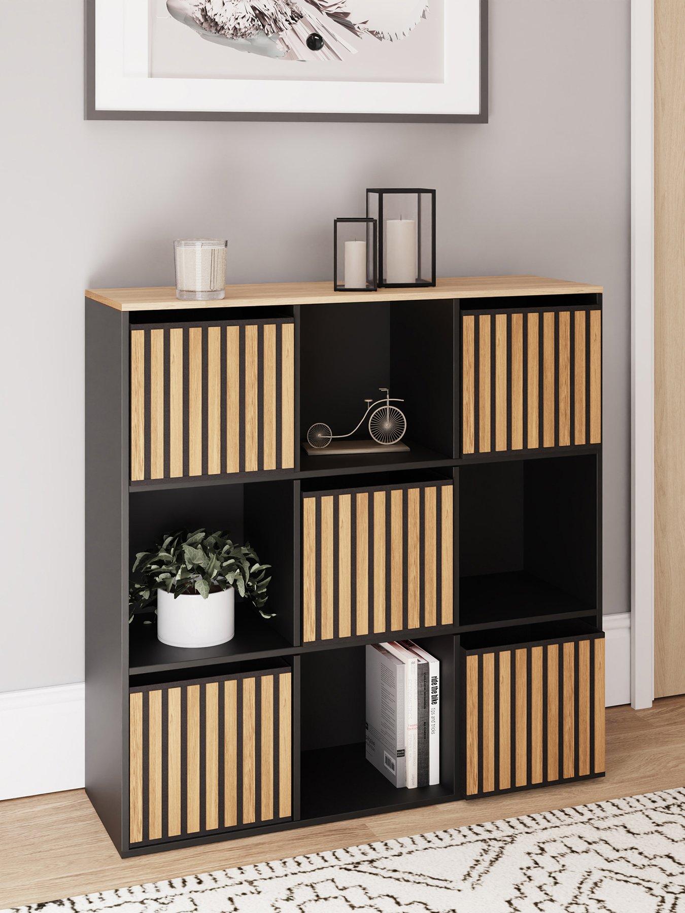 Image 1 of 7 of GFW Kube 3x3 Storage Cube - Black/Oak