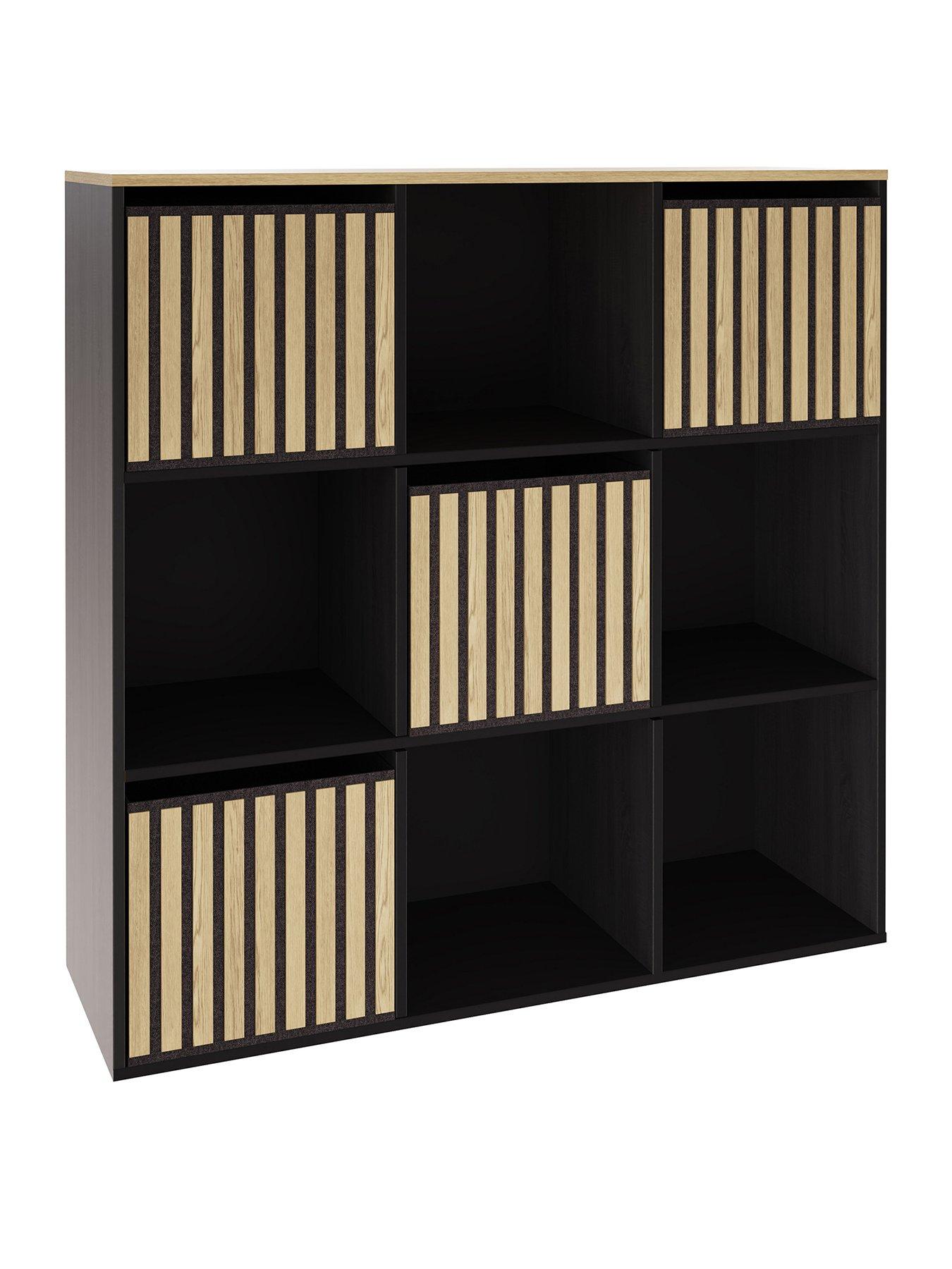 Image 2 of 7 of GFW Kube 3x3 Storage Cube - Black/Oak