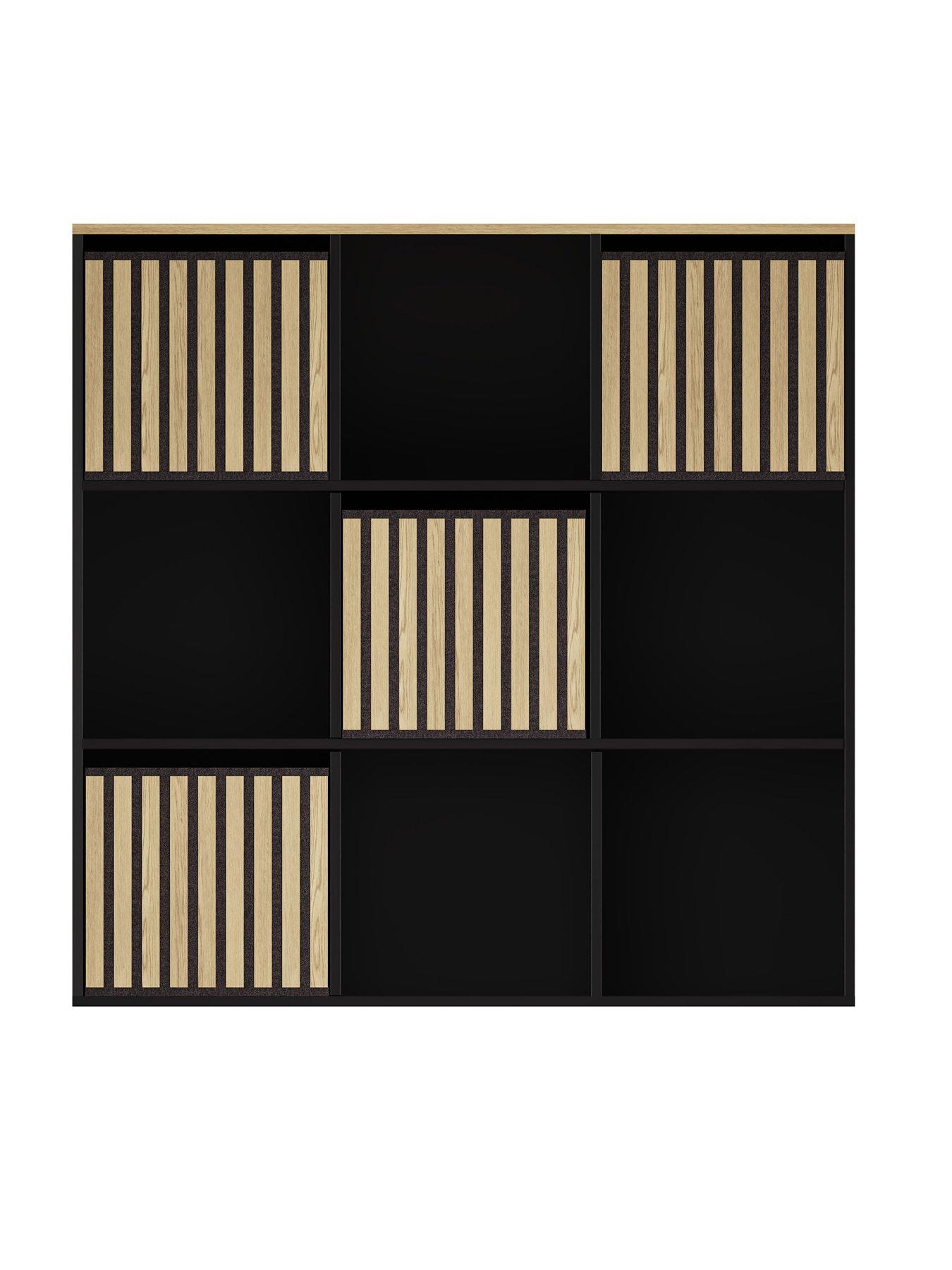 Image 3 of 7 of GFW Kube 3x3 Storage Cube - Black/Oak