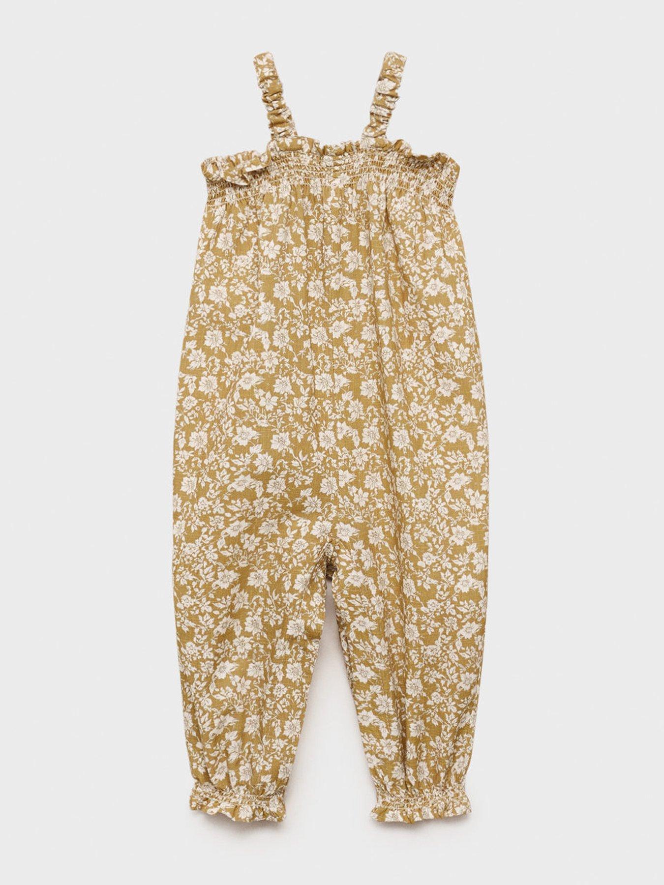 undefined Baby Girls Printed Jumpsuit - Yellow
