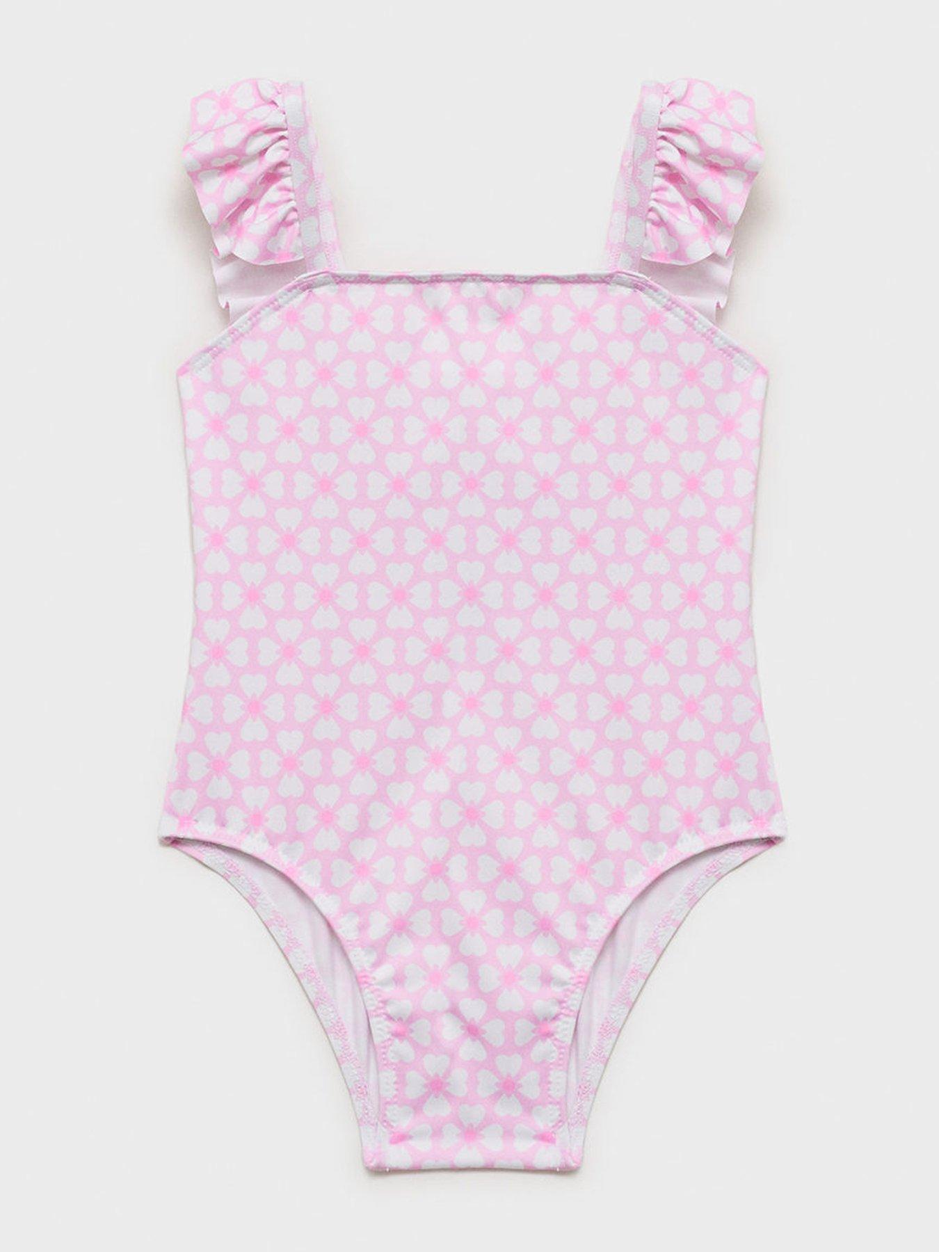 undefined Younger Girls Printed Swimsuit - Pink
