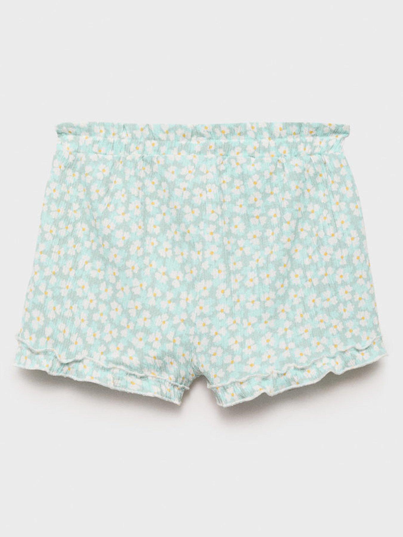 Image 2 of 4 of Mango Younger Girls Margi Printed Co-Ord Shorts - Aqua